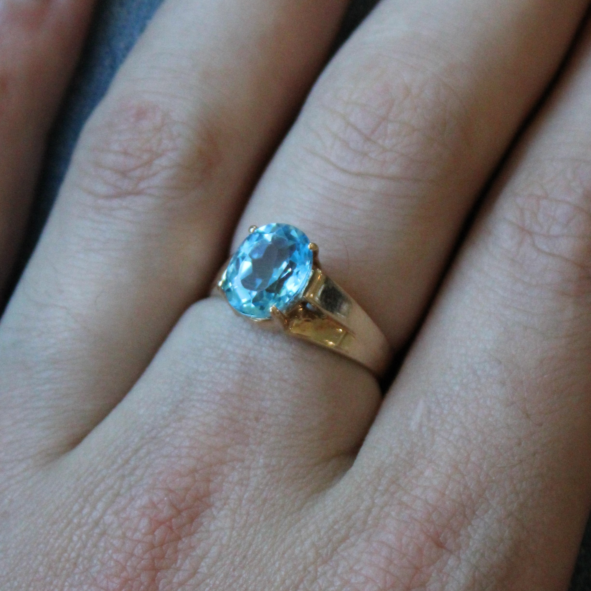 Blue Topaz Cocktail Ring | 3.00ct | SZ 9 |