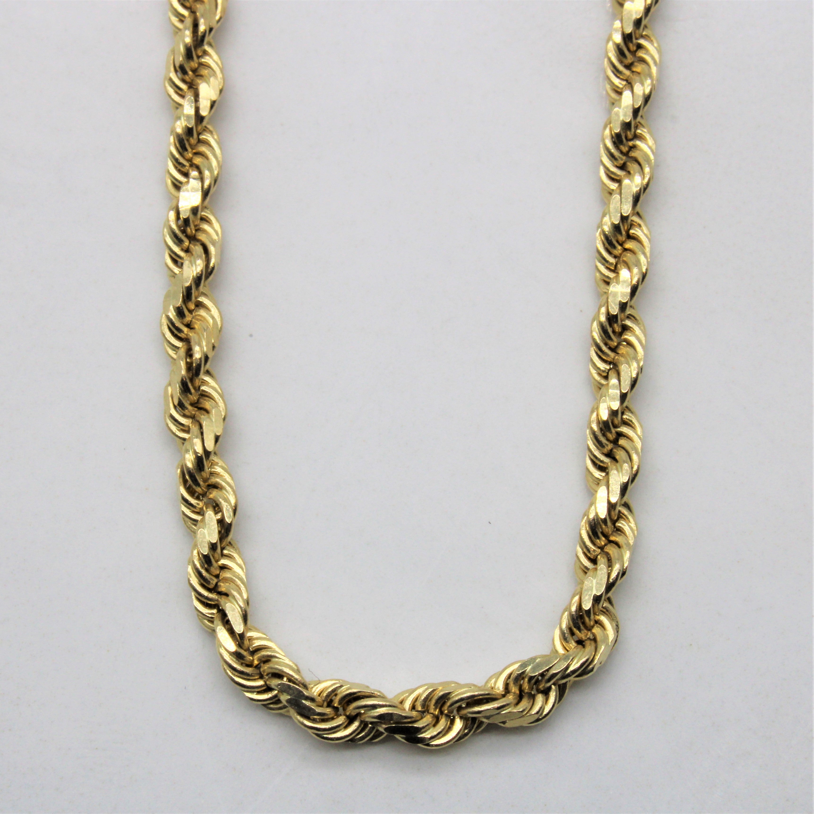 Chaîne corde en or jaune 10 carats | 61 cm |