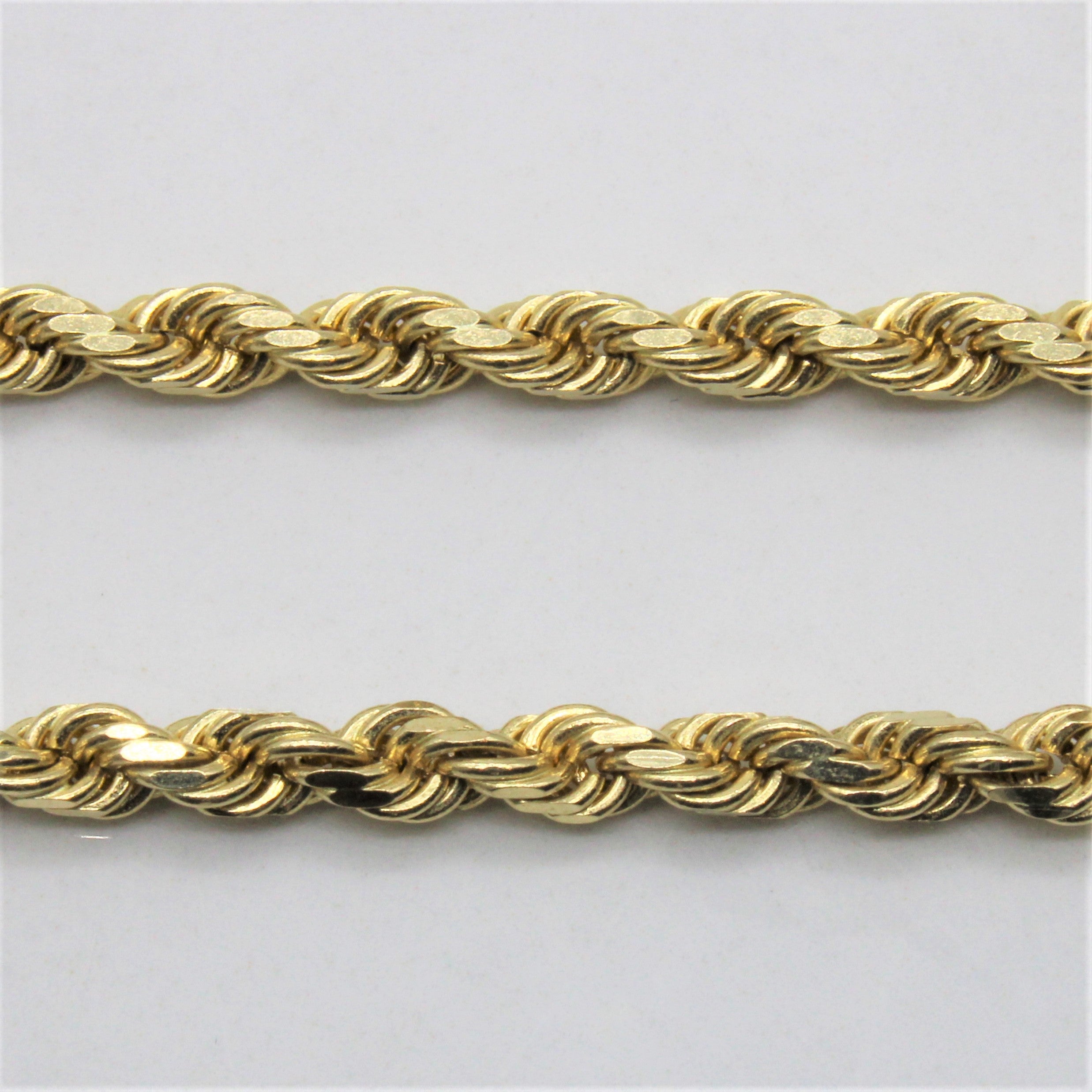 Chaîne corde en or jaune 10 carats | 61 cm |