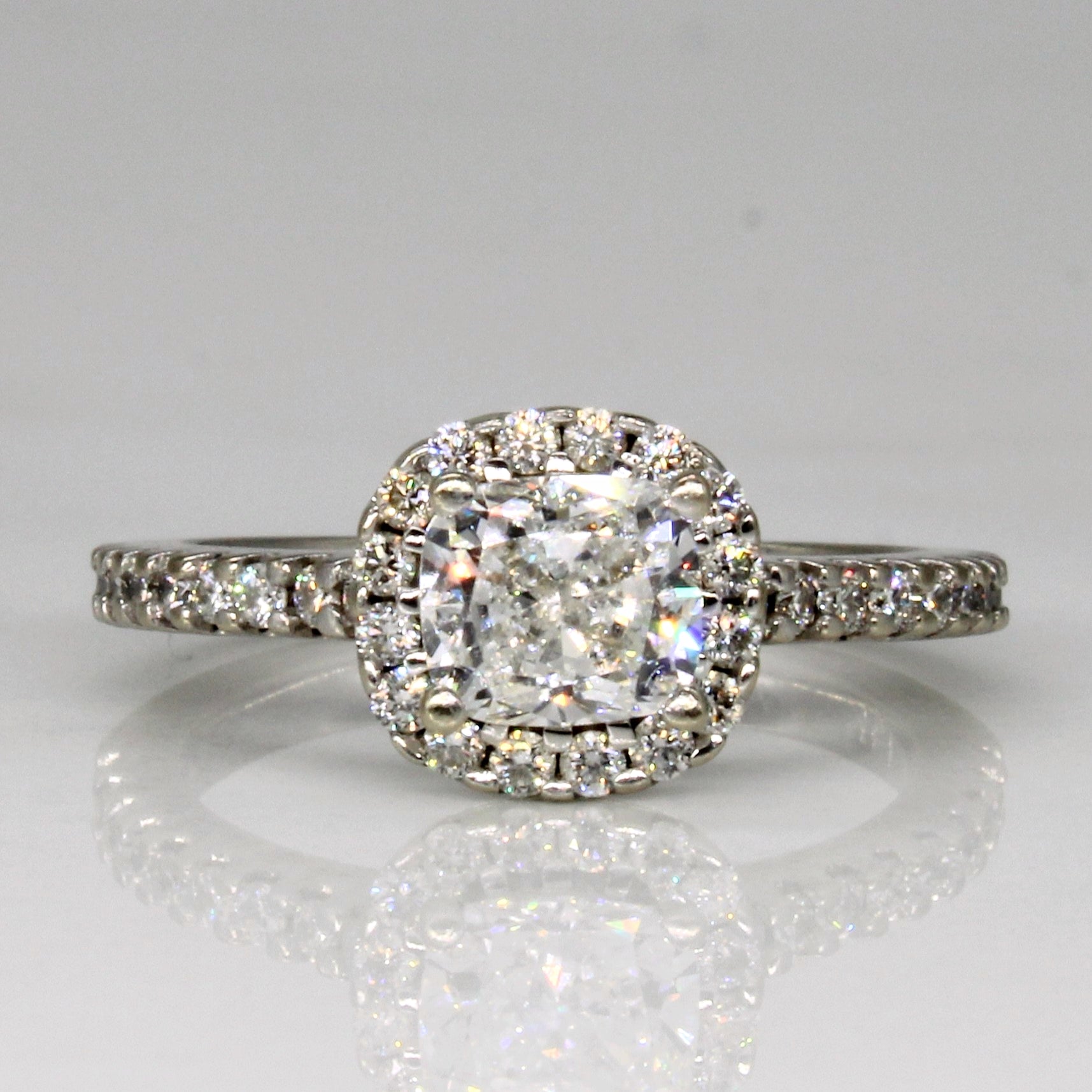 Halo Set Diamond Engagement Ring | 1.14ctw | SZ 4.75 |
