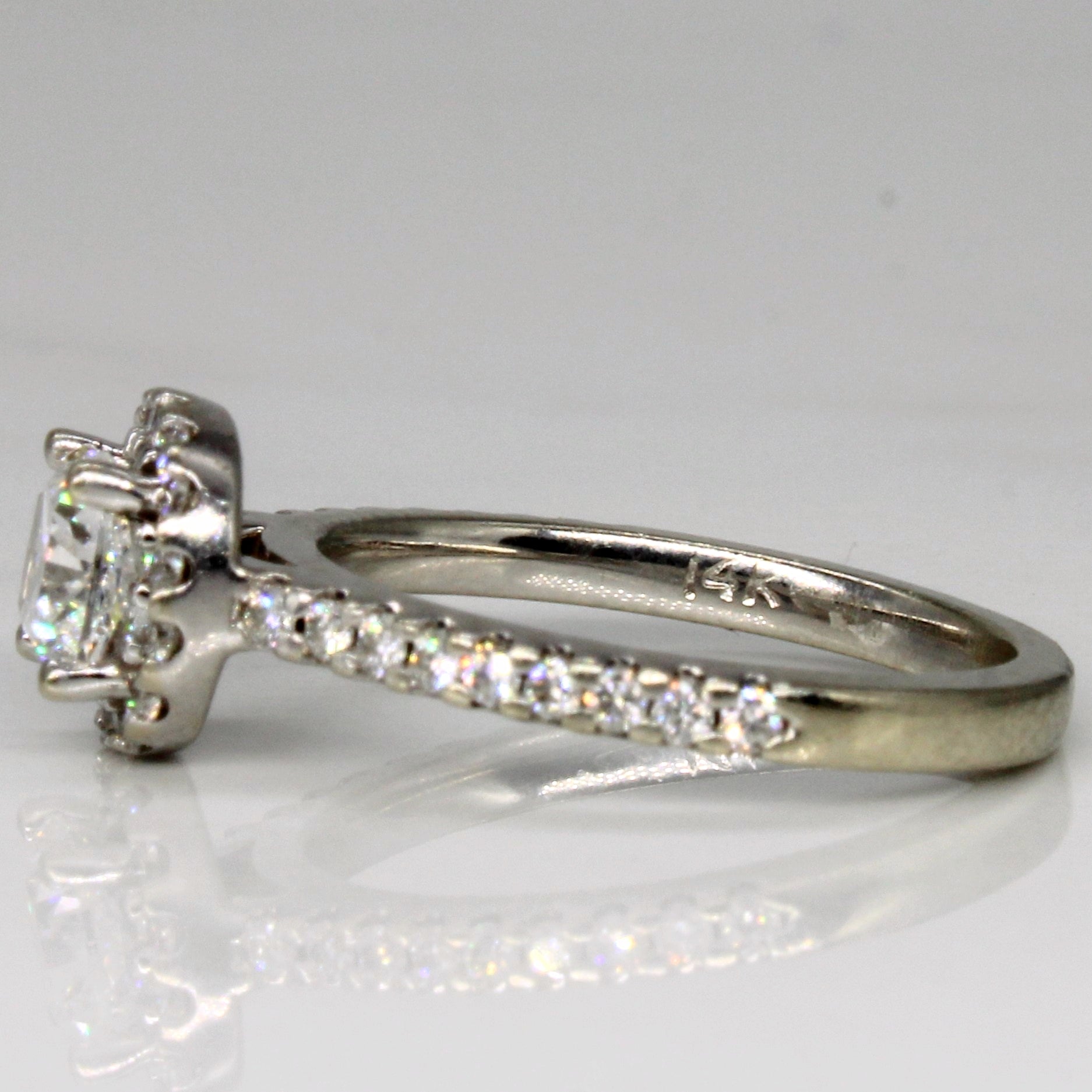 Halo Set Diamond Engagement Ring | 1.14ctw | SZ 4.75 |