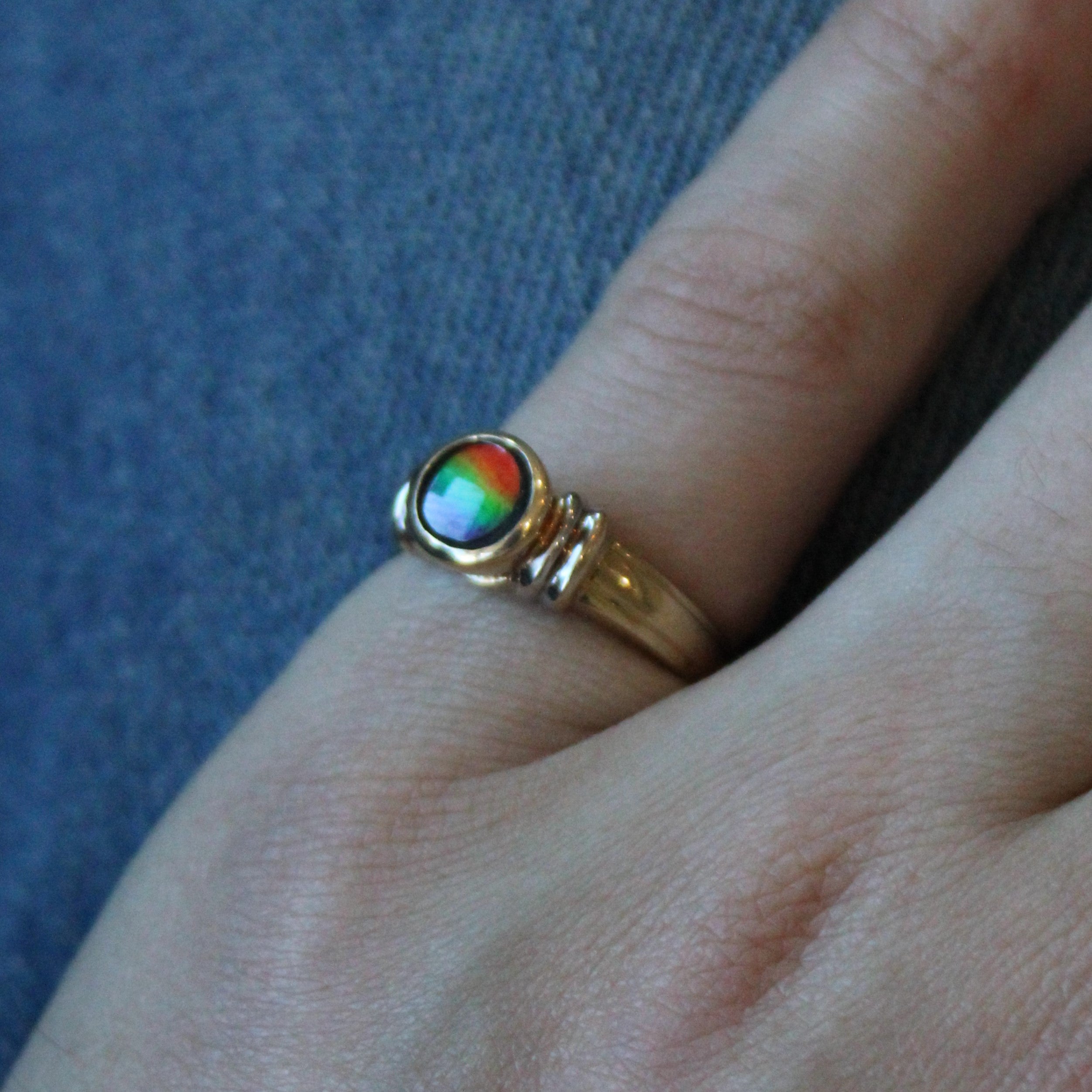 Ammolite Cocktail Ring | 0.50ct | SZ 6.75 |
