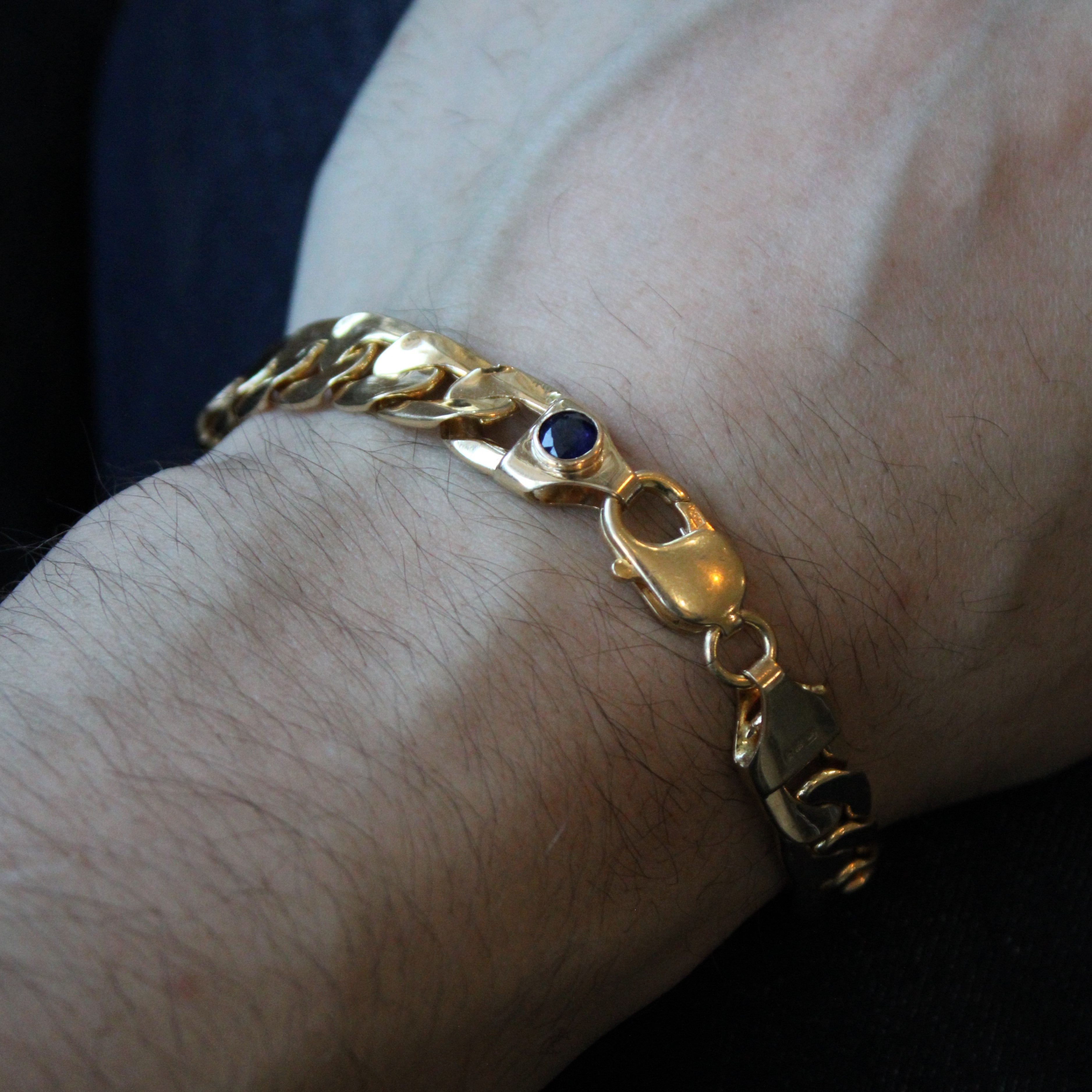 Bracelet à maillons gourmette en saphir | 0,50 ct | 8,5 po |