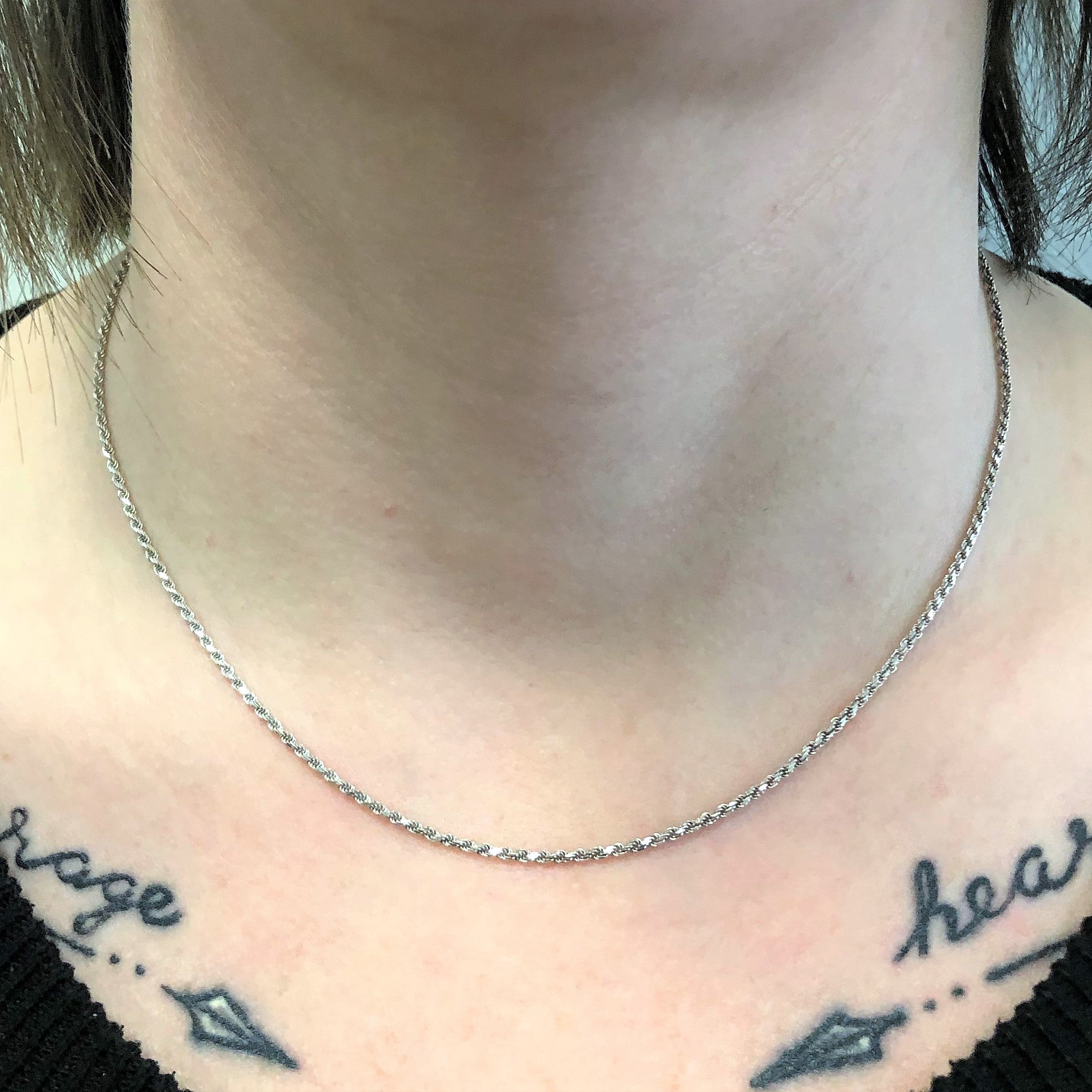 14k White Gold Rope Chain | 16" |