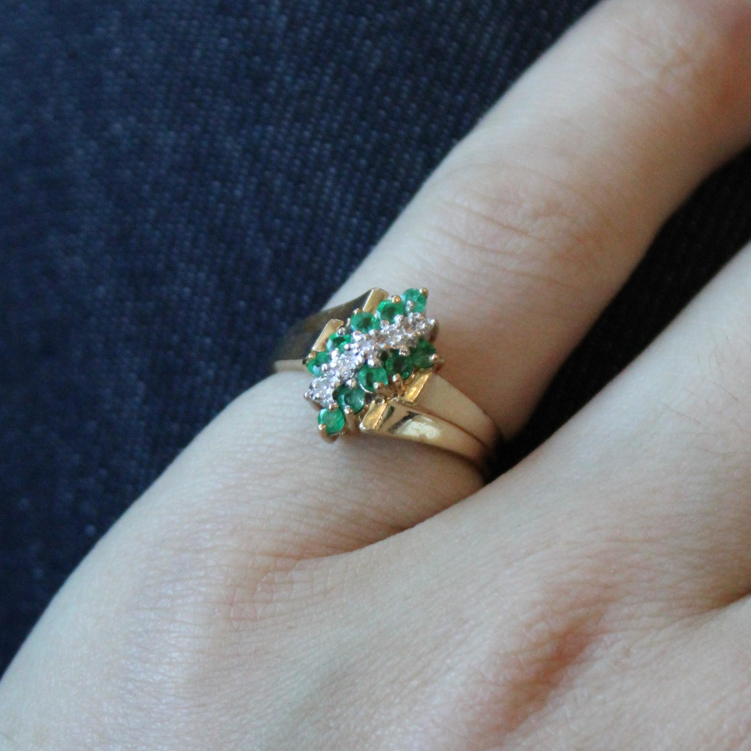Emerald & Diamond Cascade Ring | 0.20ctw, 0.04ctw | SZ 5.75 |