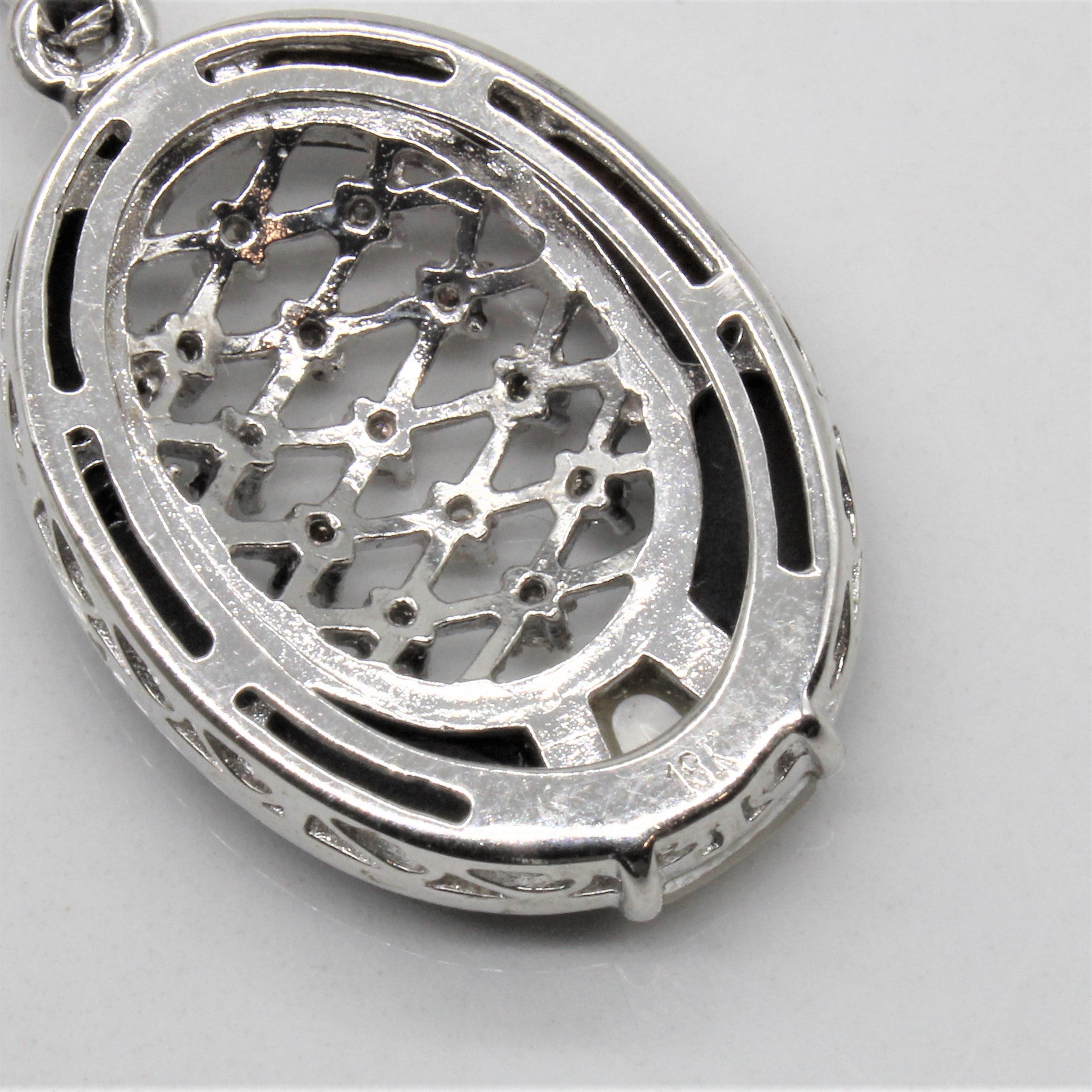 Onyx & Diamond Lattice Pendant | 0.10ctw |