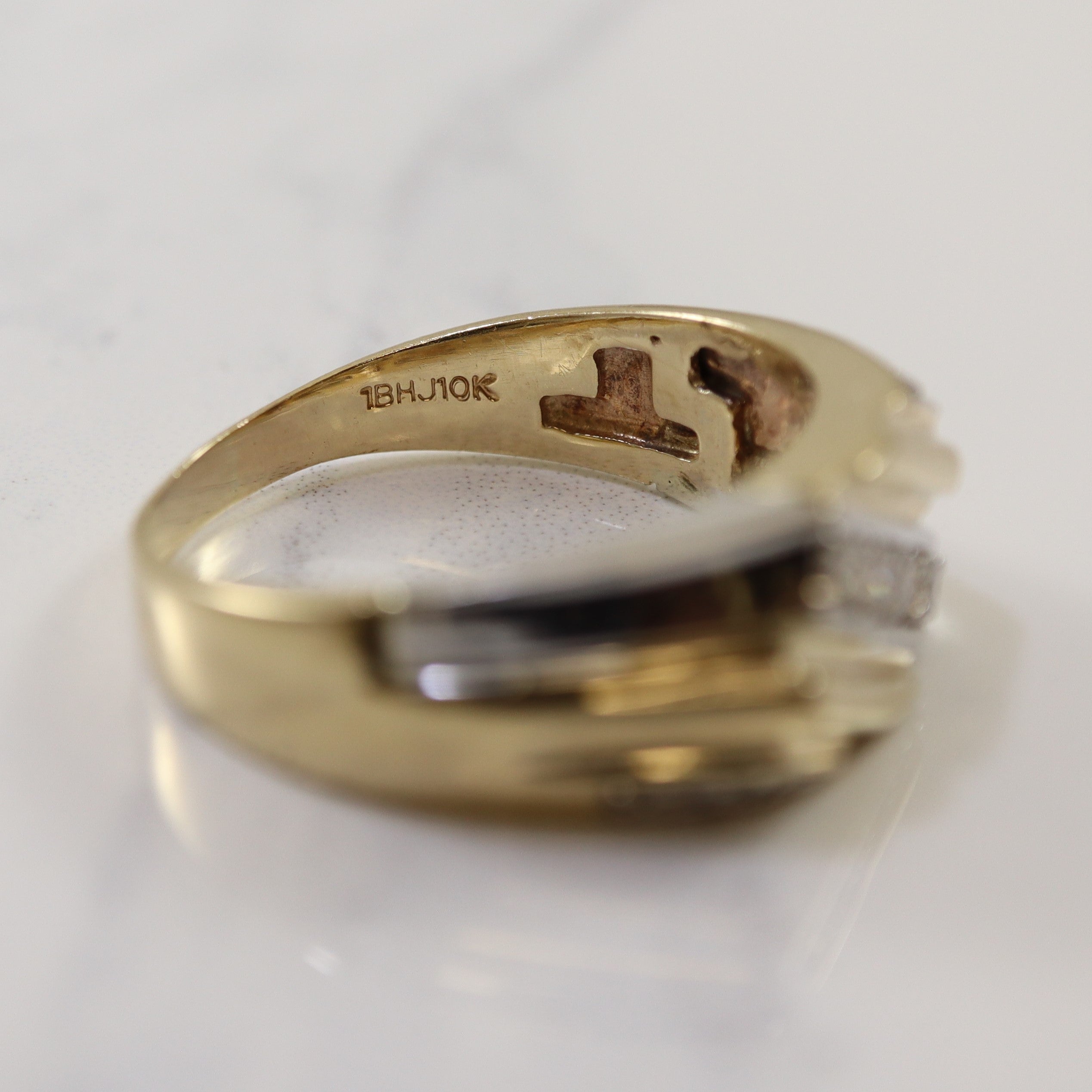 Two Tone Gold Diamond Channel Ring | 0.26ctw | SZ 12.25 |