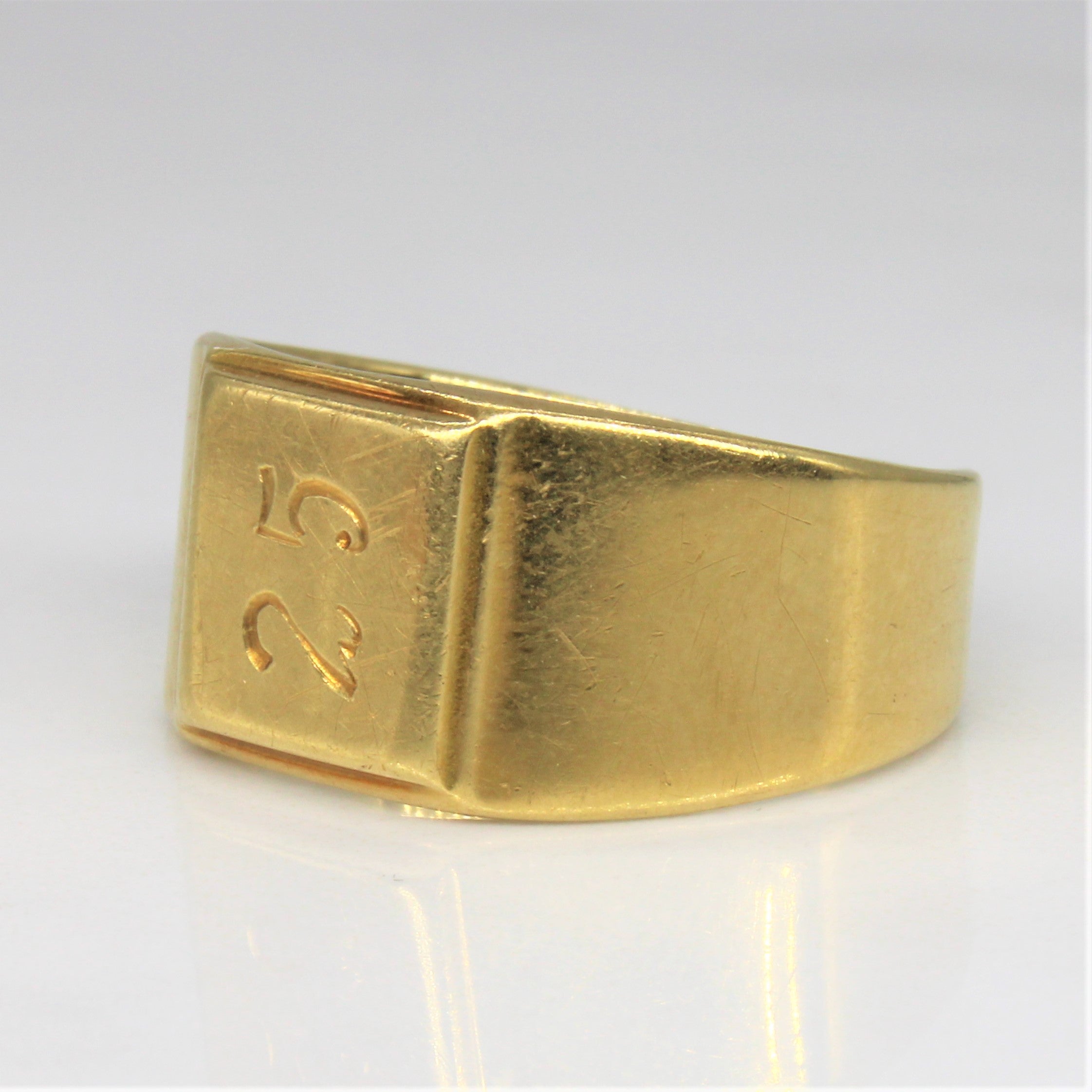 1971 Soviet Hallmarked Armenian '25' Engraved Signet Ring | SZ 7 |