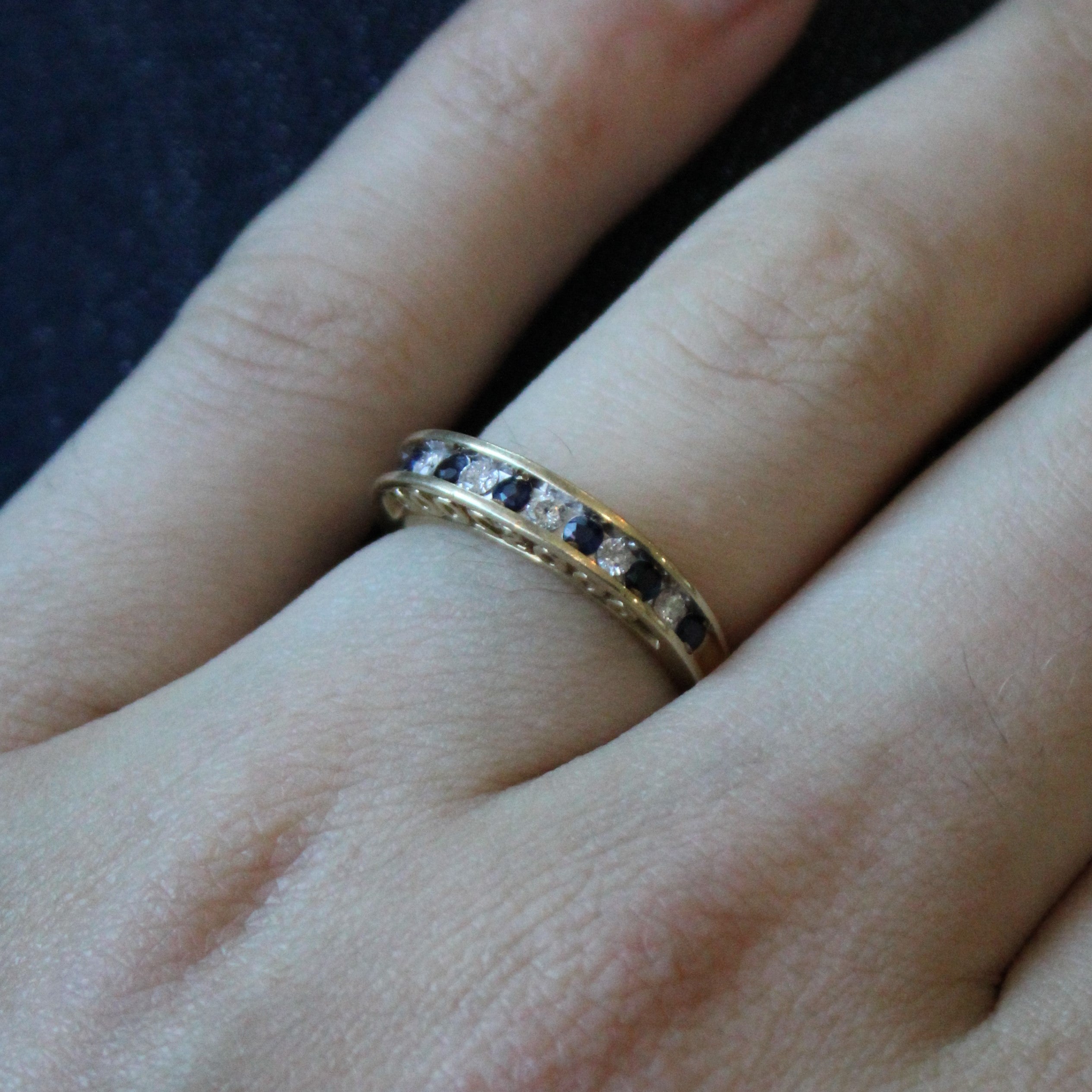 High Profile Sapphire & Diamond Band | 0.23ctw, 0.18ctw | SZ 7 |