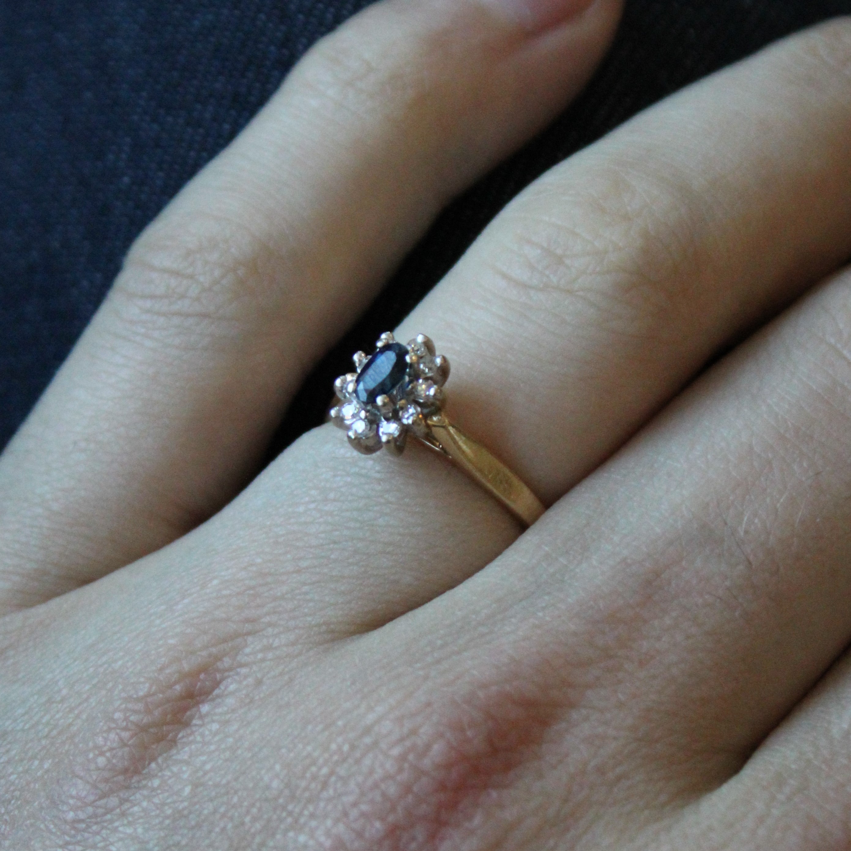 Tapered Sapphire & Diamond Ring | 0.22ct, 0.10ctw | SZ 7 |