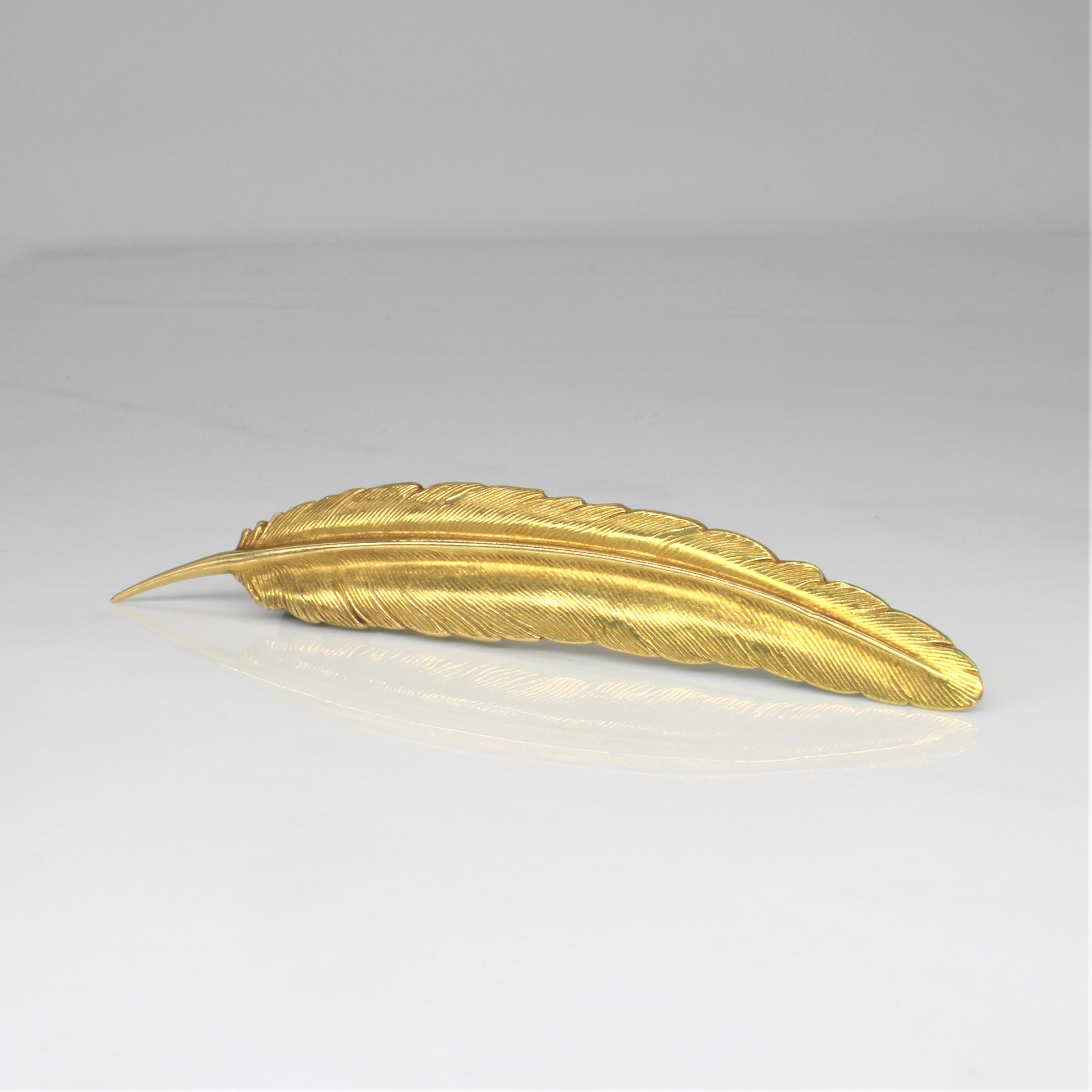 1900s Gold Feather Brooch |