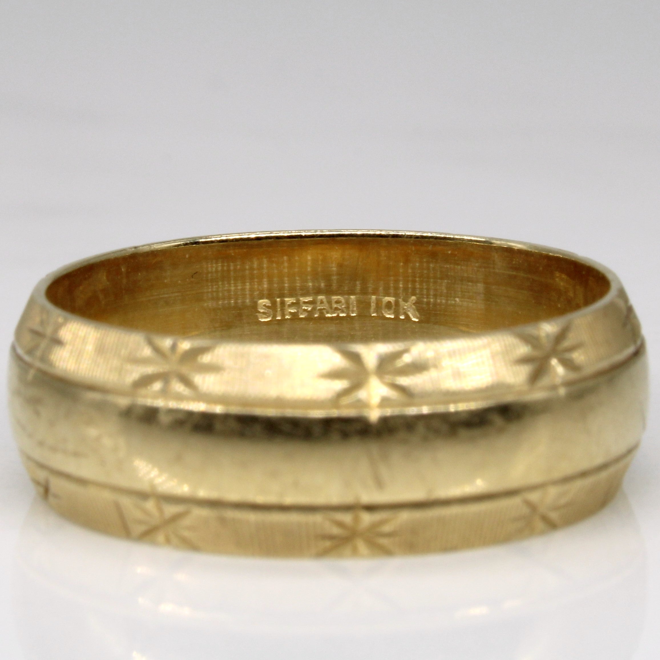 Yellow Gold Patterned Ring | SZ 11 |