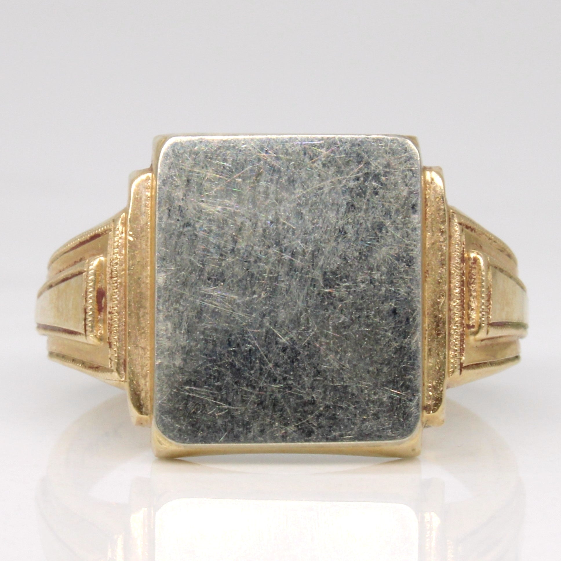Bague chevalière vierge en or jaune | Taille 8,75 |