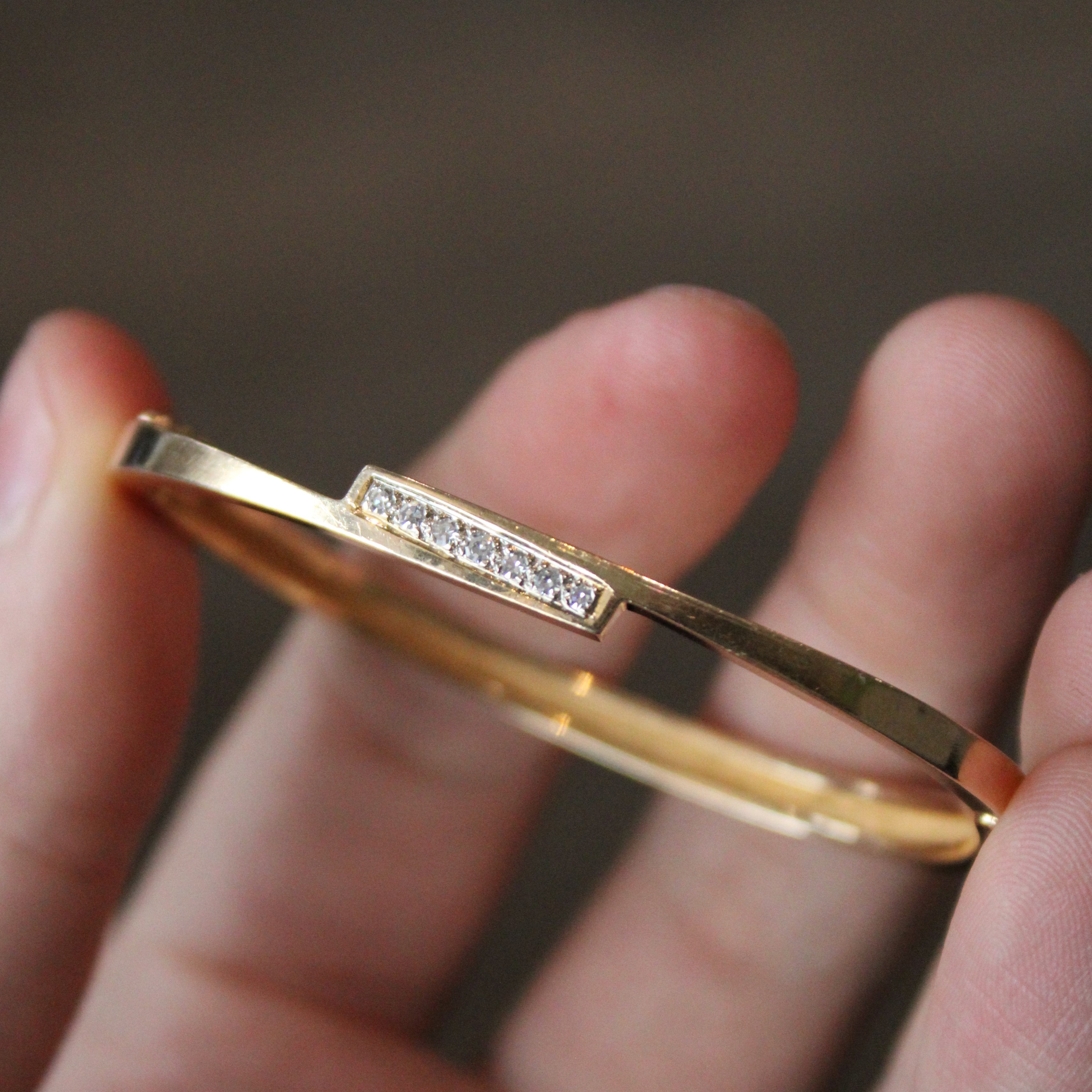 Diagonal Pave Diamond Bar Bracelet | 0.15ctw | 6.5" |