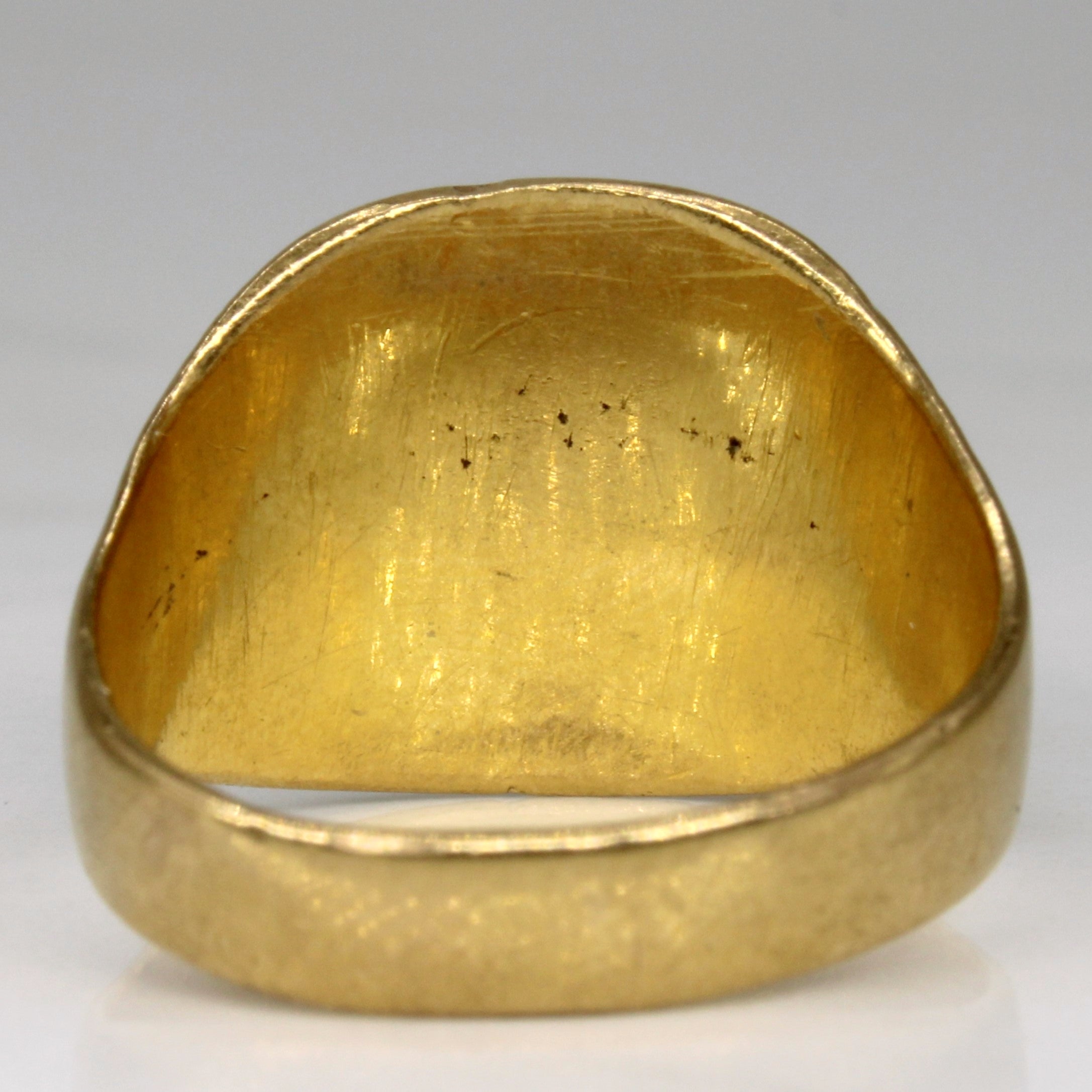 21k Yellow Gold 'T' Signet Ring | SZ 9.25 |