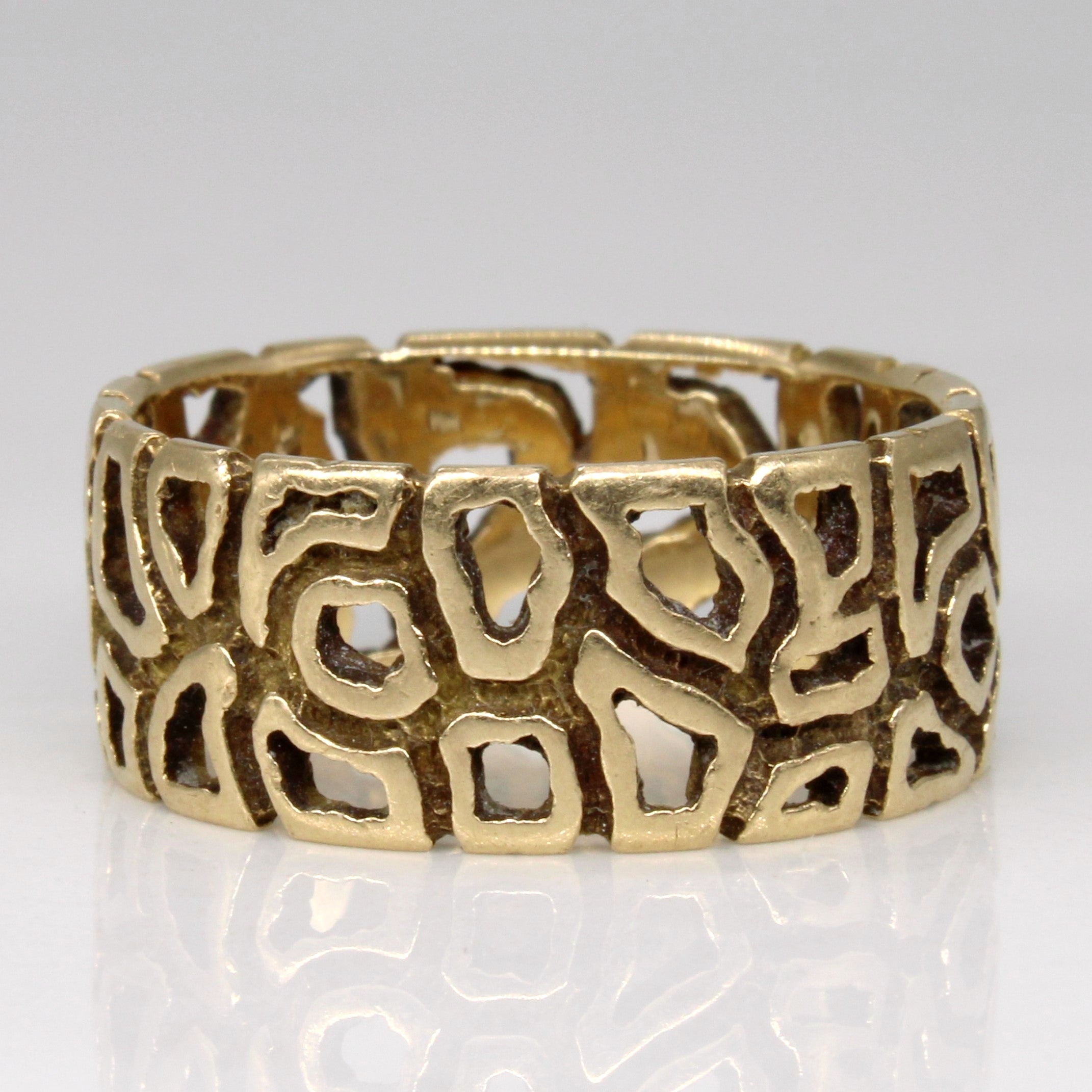 Textured Yellow Gold Band | SZ 8.75 |