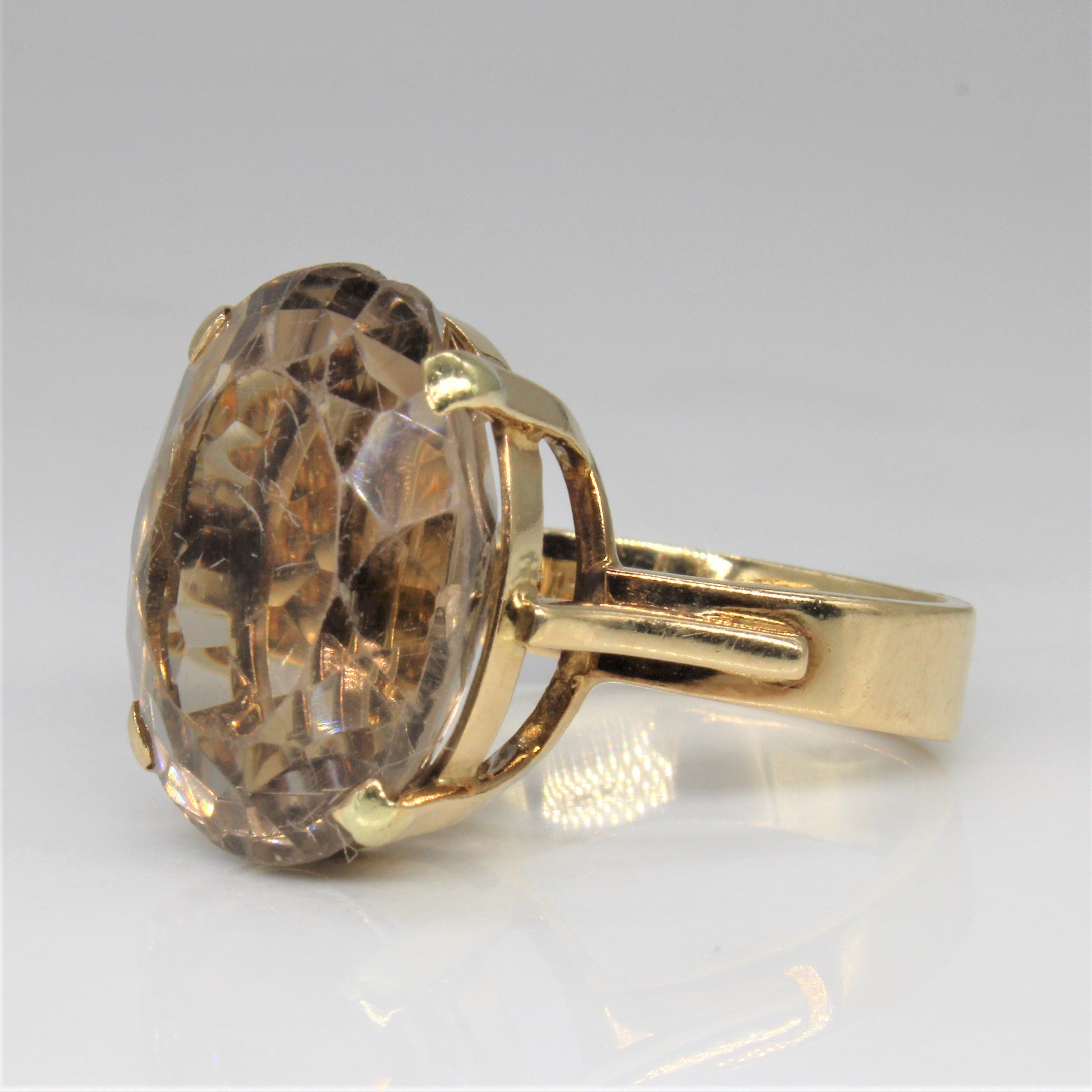 Smokey Quartz Cocktail Ring | 13.00ct | SZ 7 |