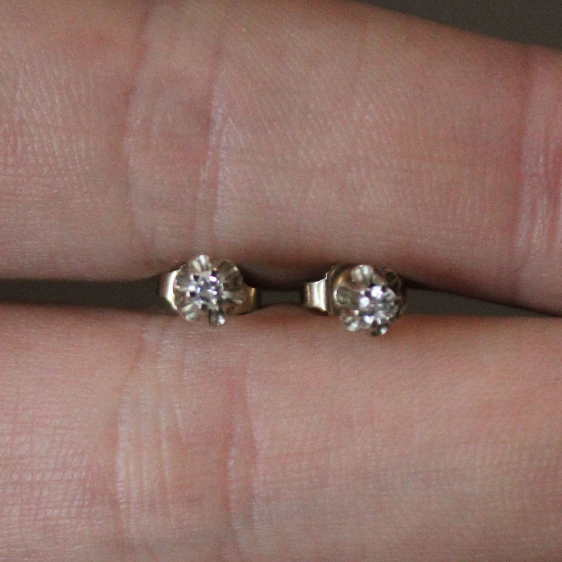 Diamond Cathedral Set Stud Earrings | 0.10ctw |