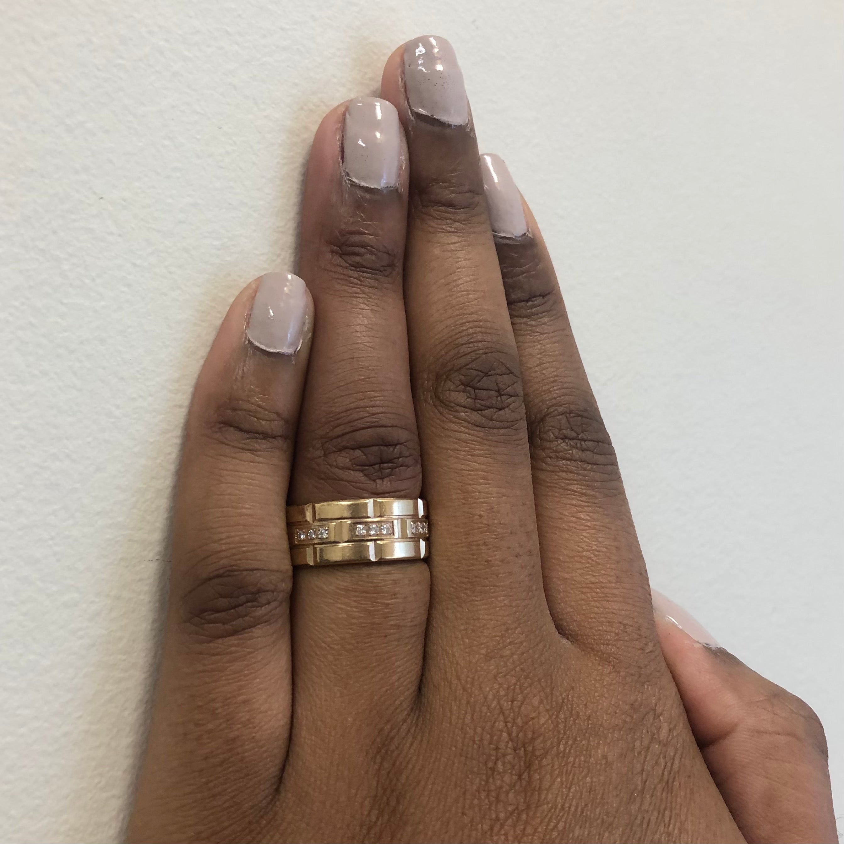 Flush Set Diamond Brick Band | 0.15ctw | SZ 5 |
