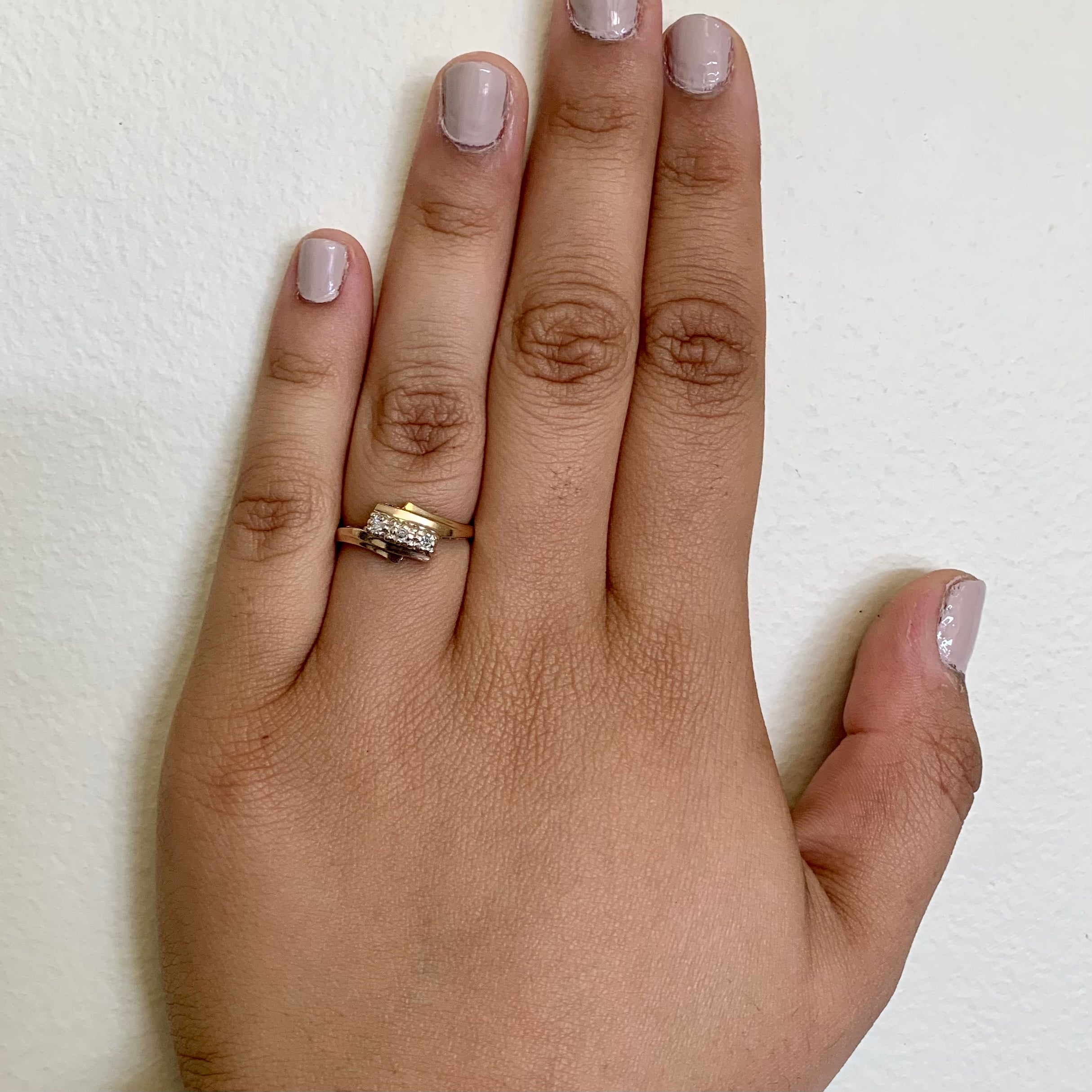Bypass Three Stone Diamond Ring | 0.04ctw | SZ 6.5 |