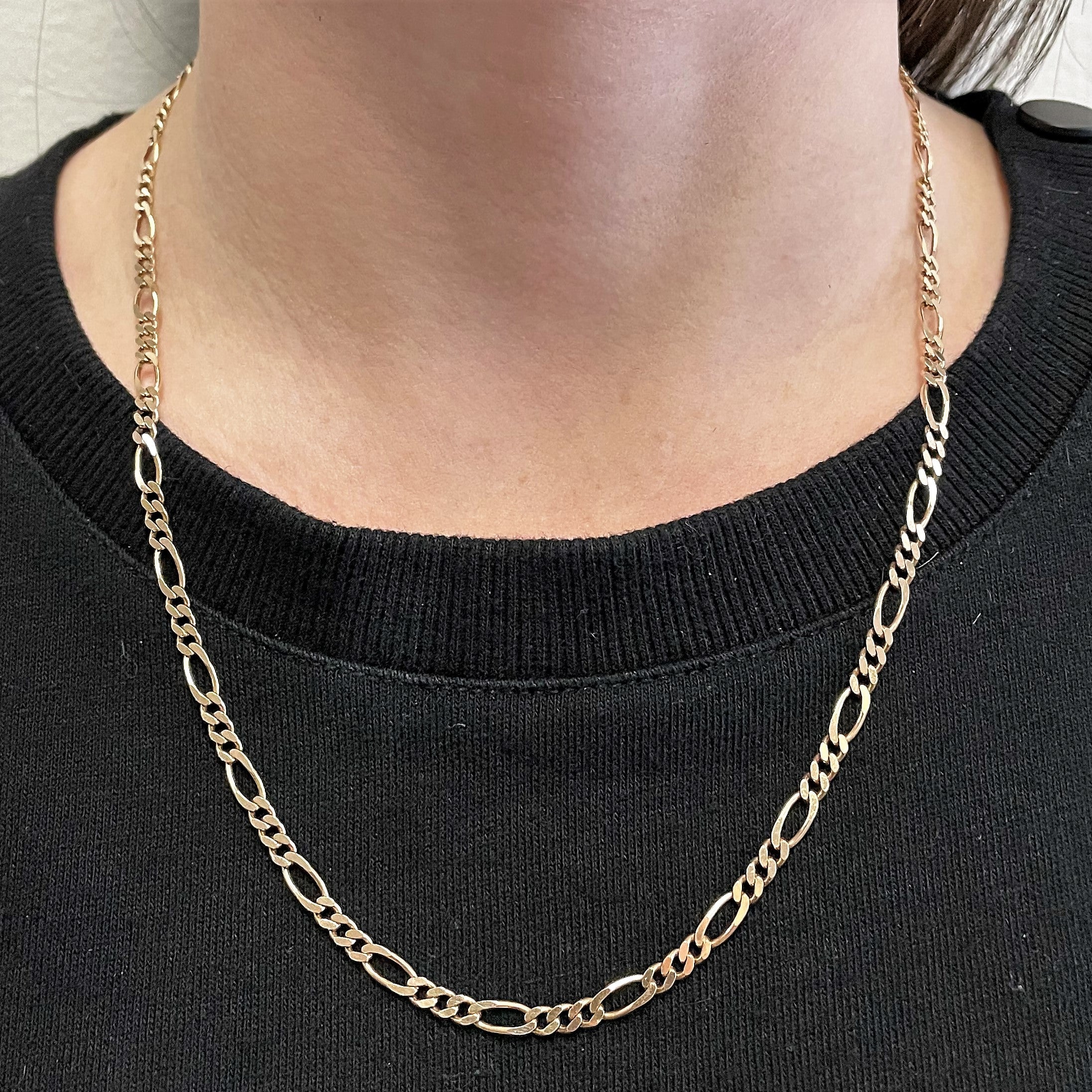 Chaîne Figaro en or jaune 10 carats | 50 cm |
