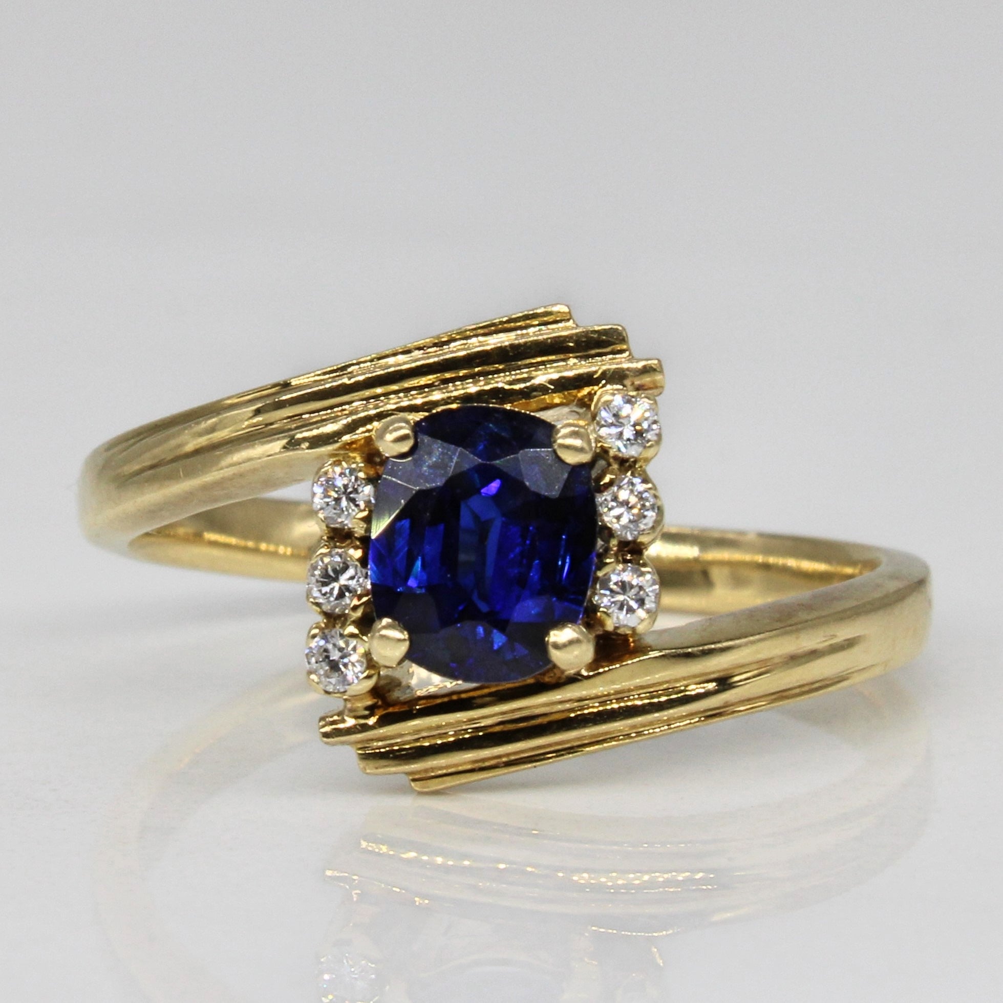 Sapphire & Diamond Bypass Ring | 0.52ct, 0.05ctw | SZ 7.25 |