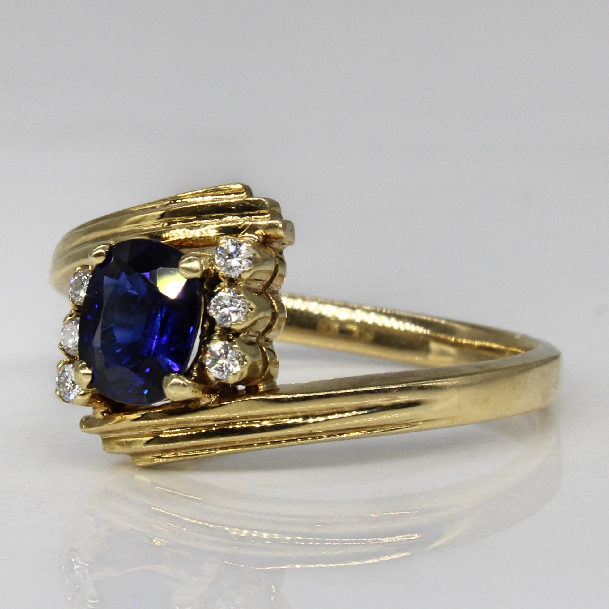 Sapphire & Diamond Bypass Ring | 0.52ct, 0.05ctw | SZ 7.25 |