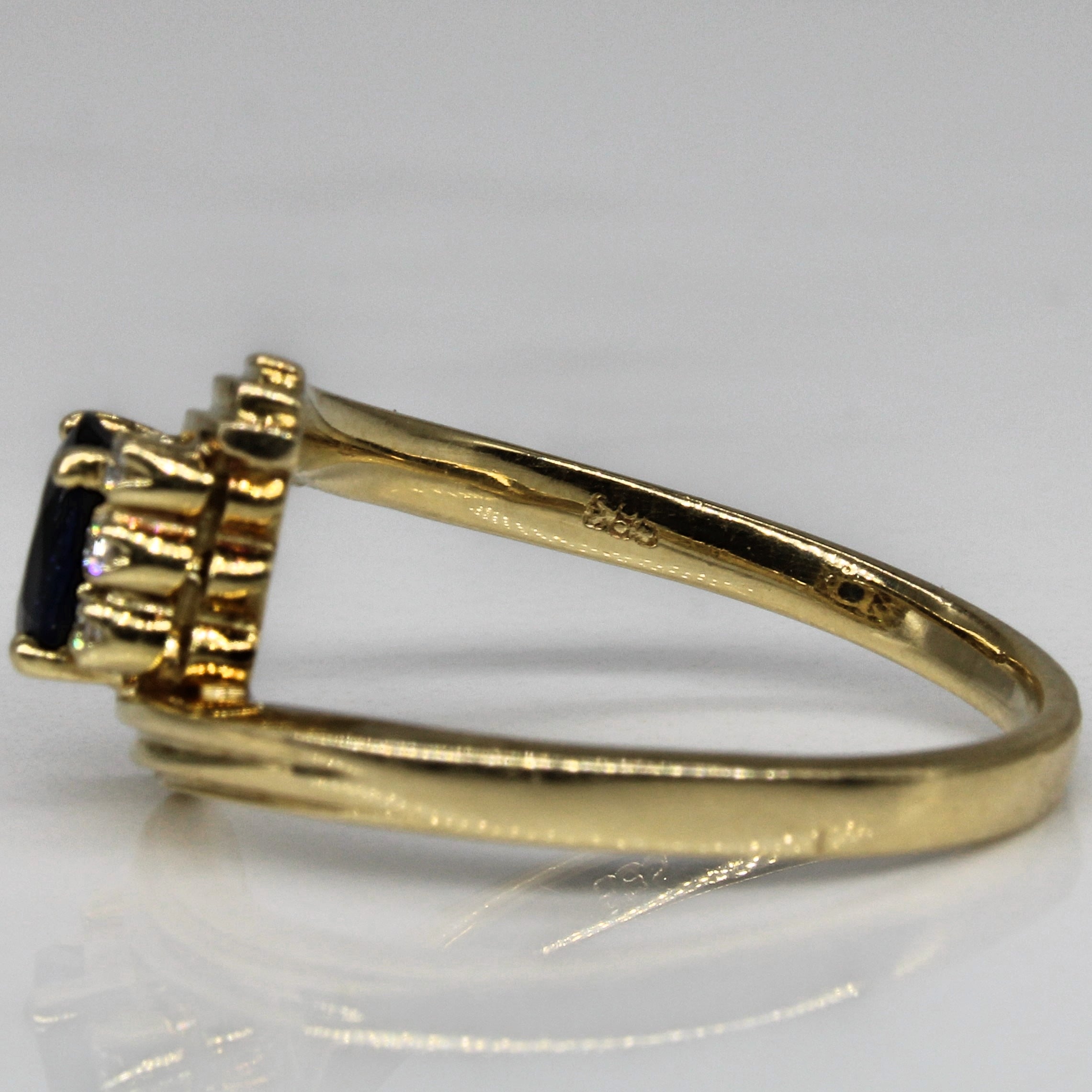 Sapphire & Diamond Bypass Ring | 0.52ct, 0.05ctw | SZ 7.25 |