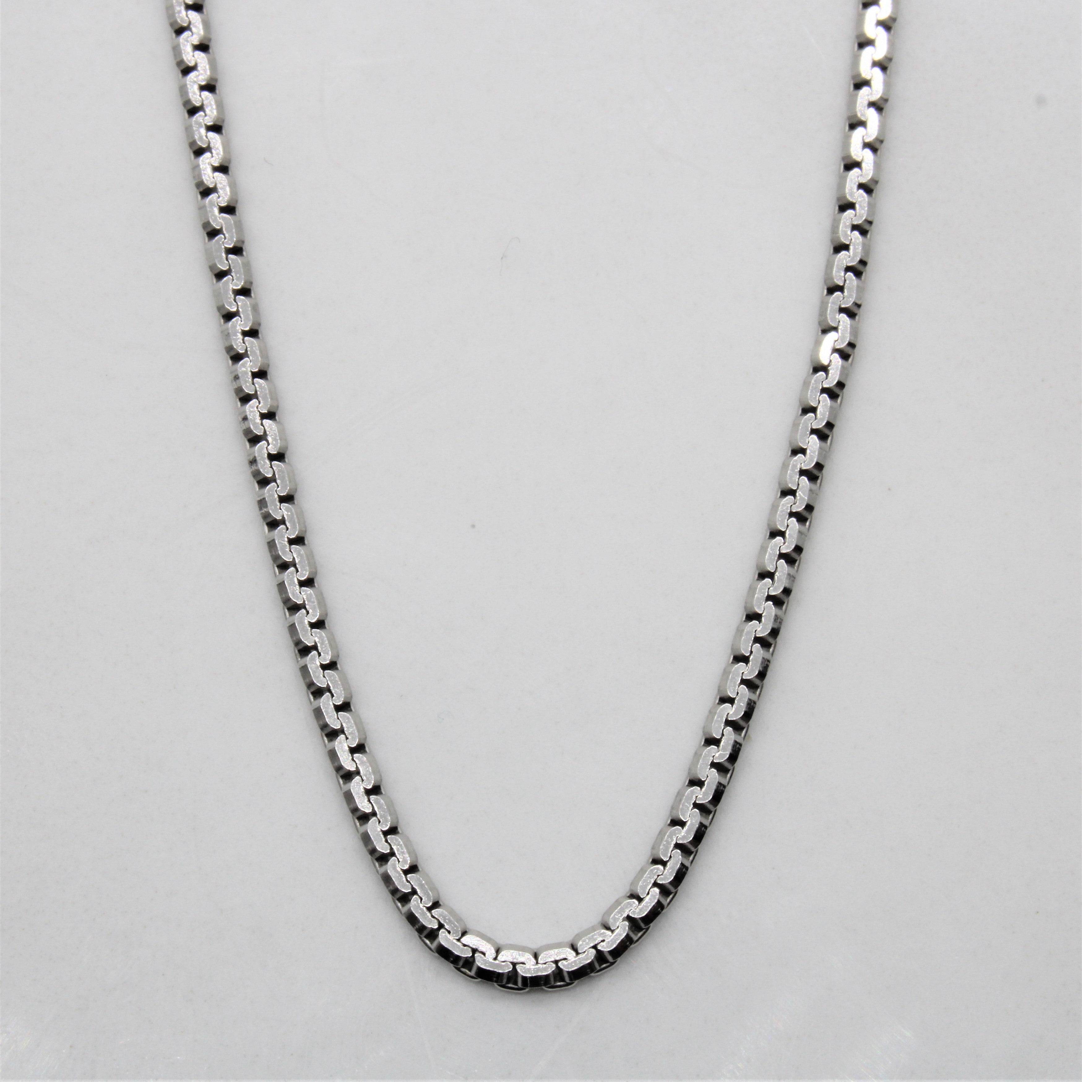 14k White Gold Vintage Italian Serpentine Chain | 26" |