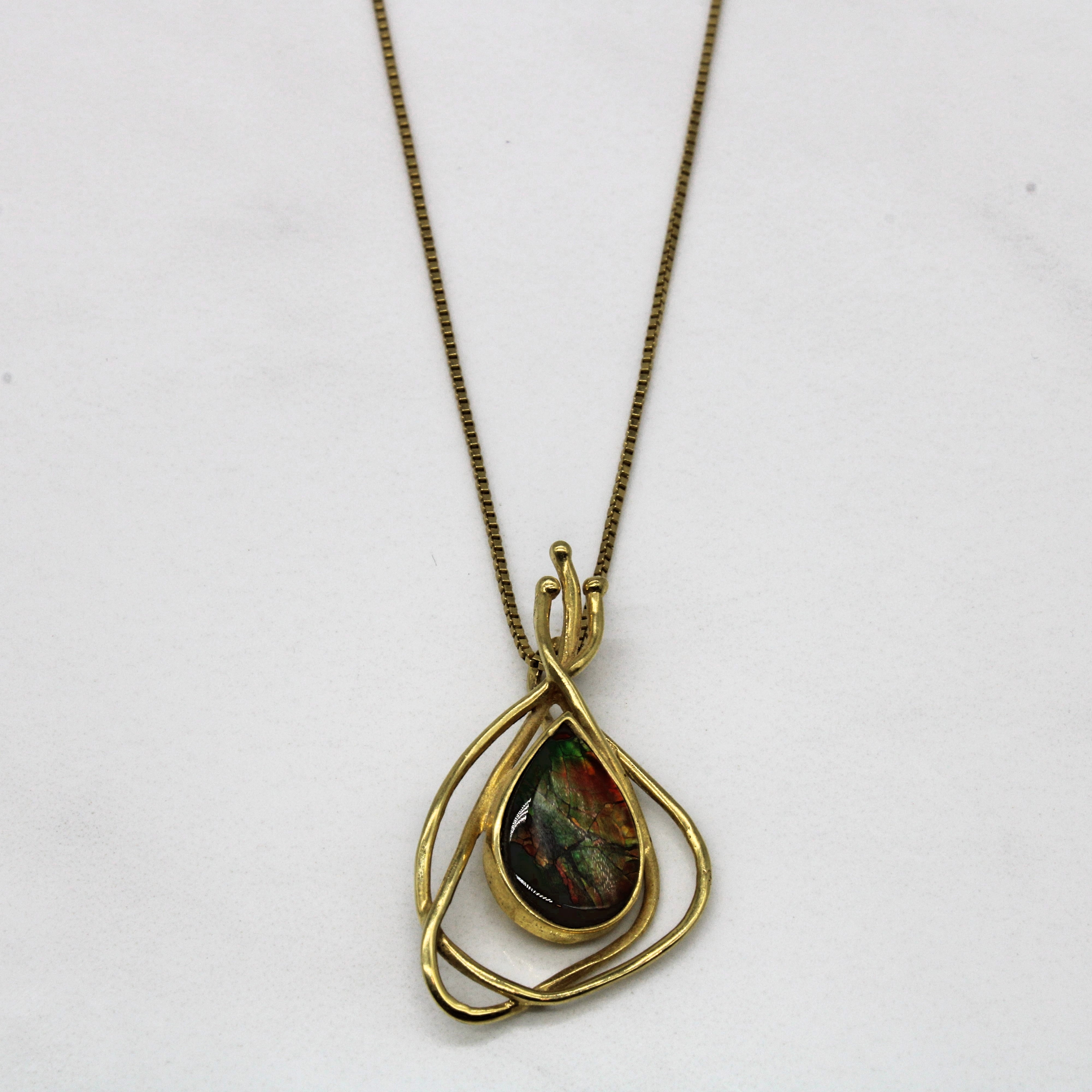 Abstract Ammolite Necklace | 1.00ct | 18" |
