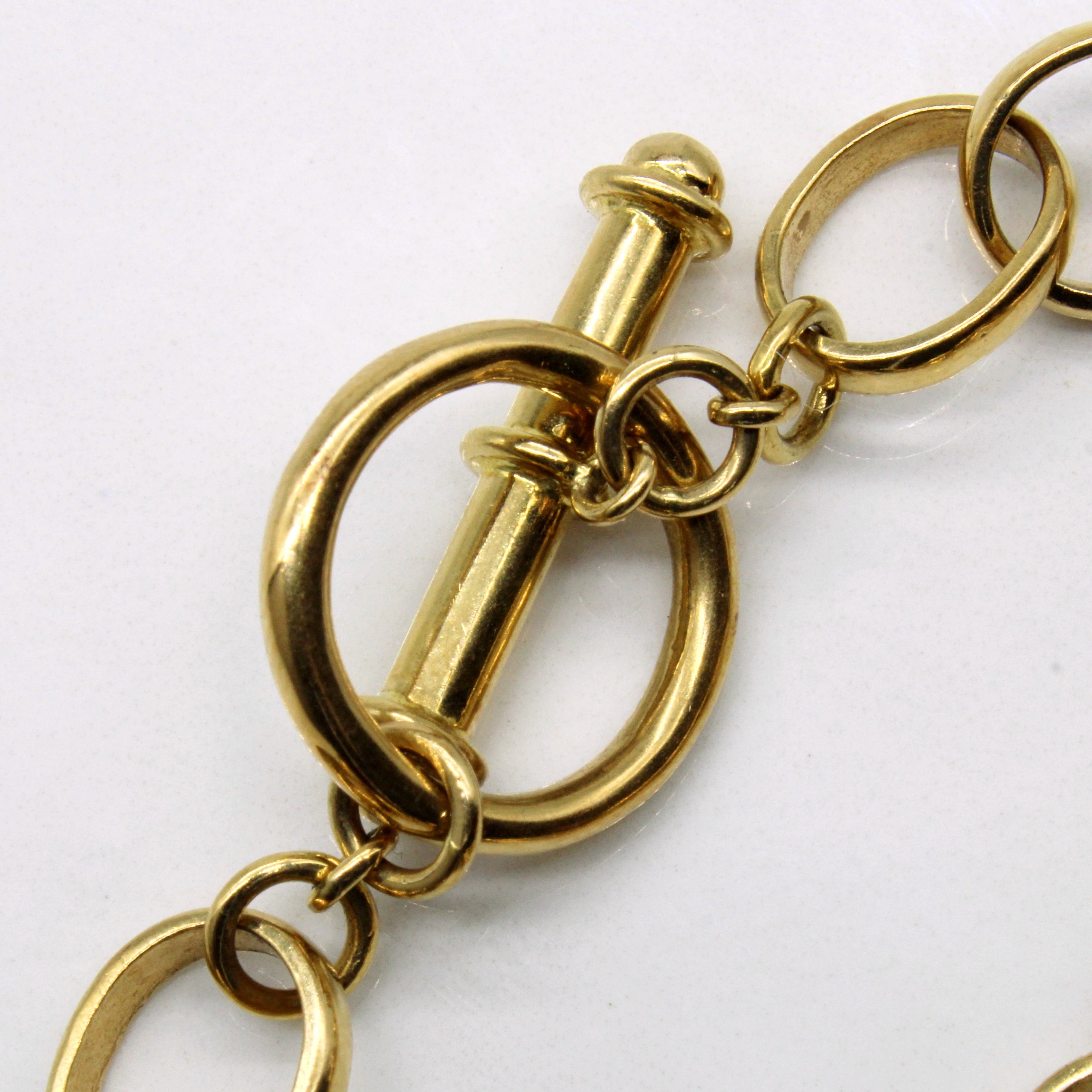 18k Yellow Gold Oval Link Bracelet | 7" |