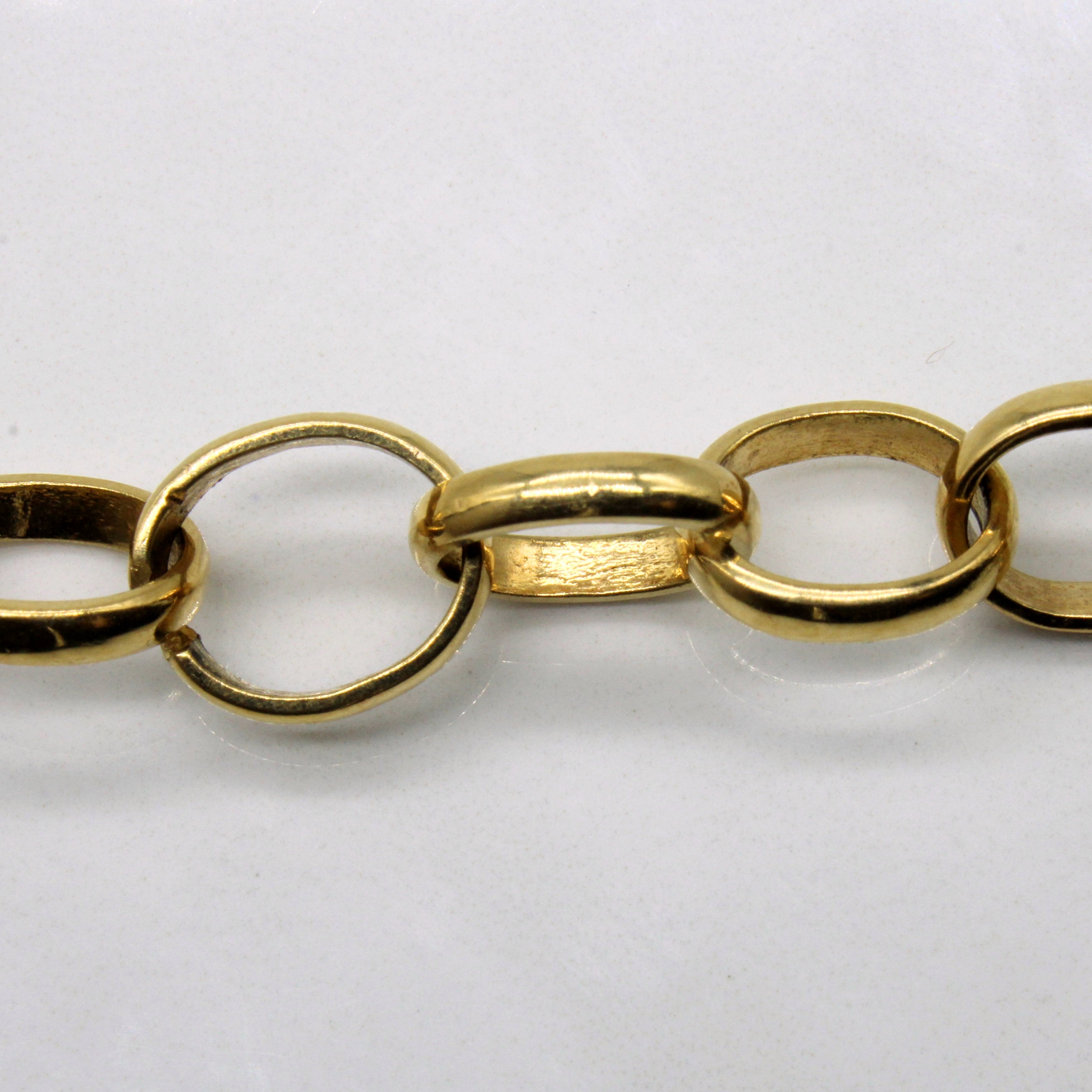18k Yellow Gold Oval Link Bracelet | 7" |