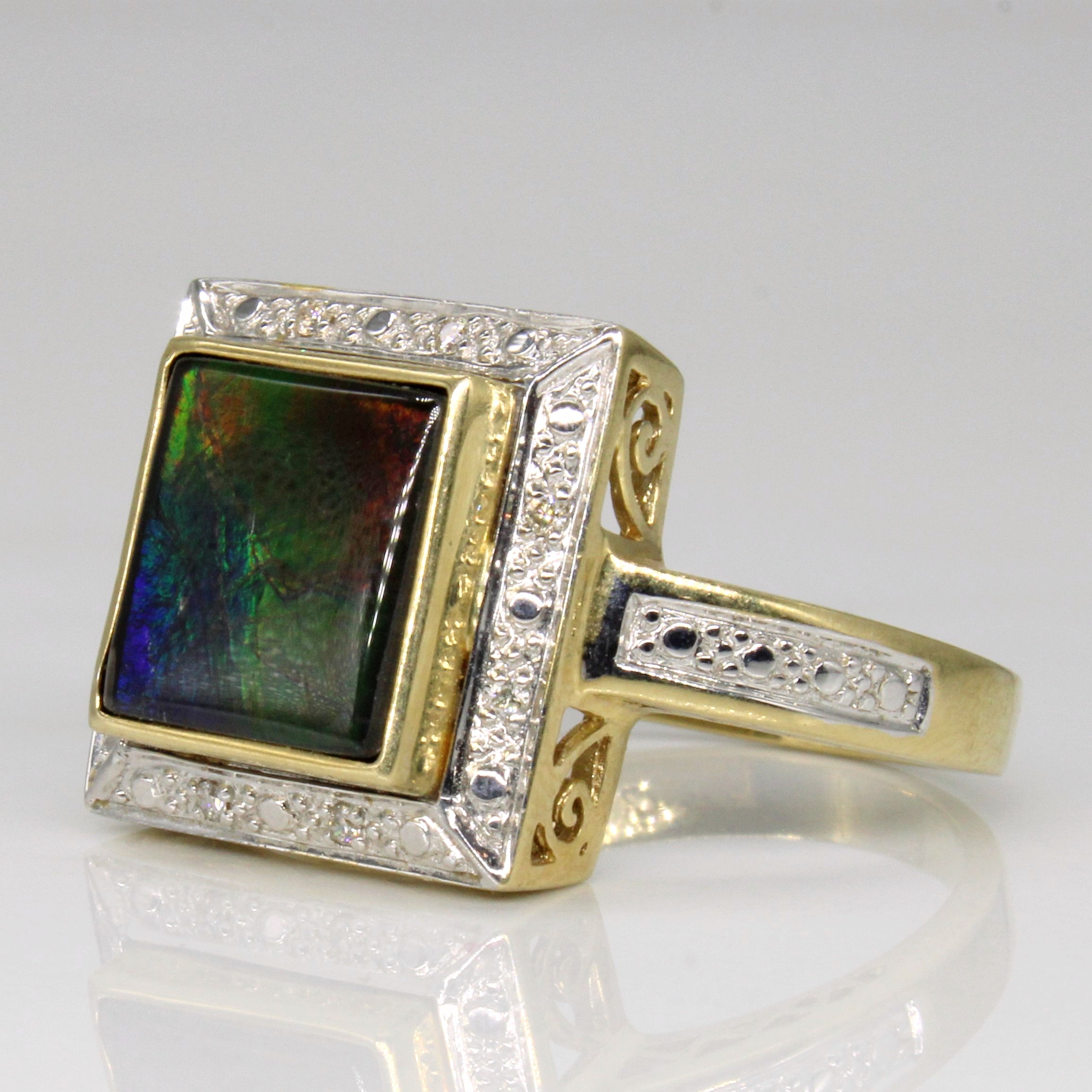 Ammolite Cocktail Ring | 1.40ct | SZ 10 |