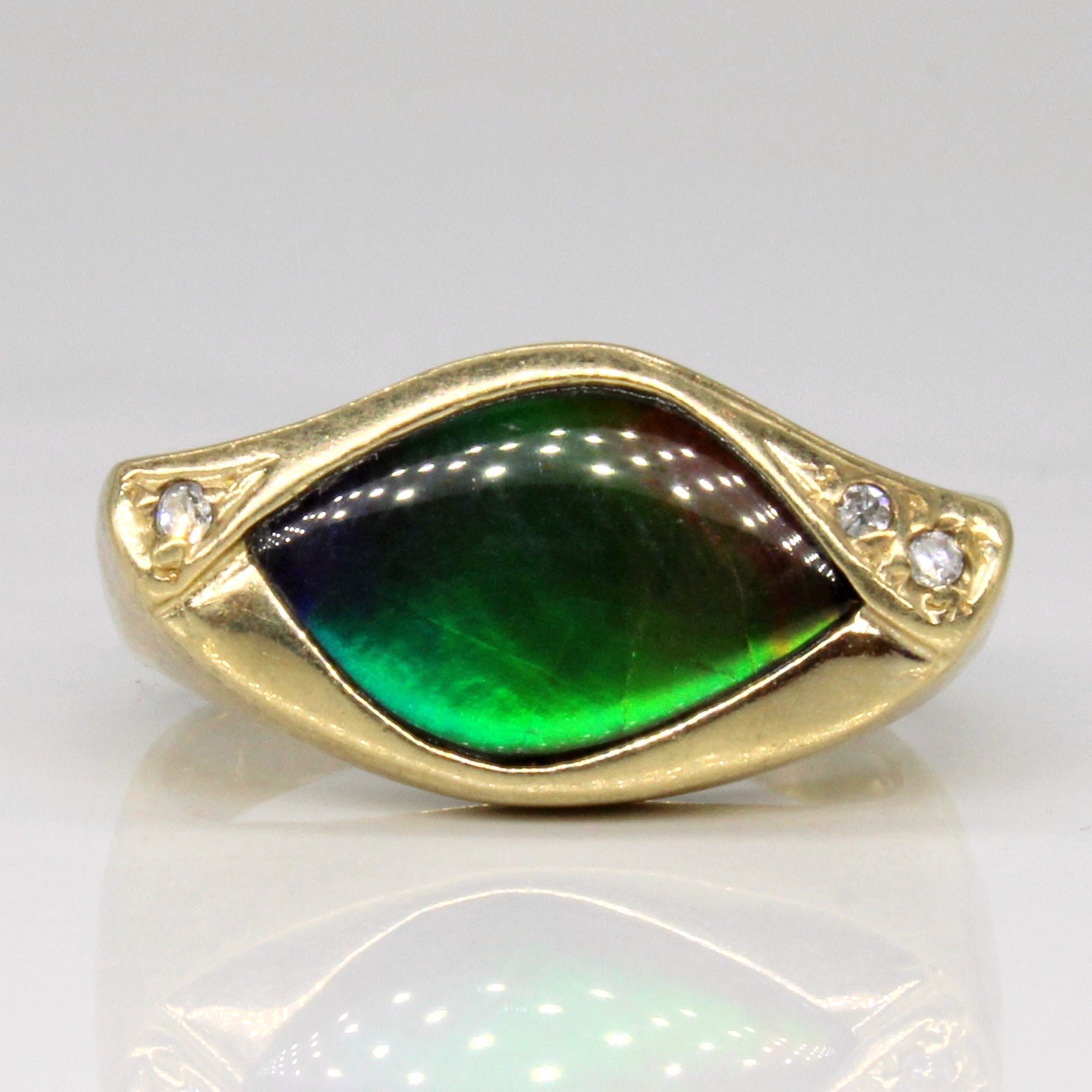 Ammolite & Diamond Ring | 1.80ct, 0.02ctw | SZ 6 |