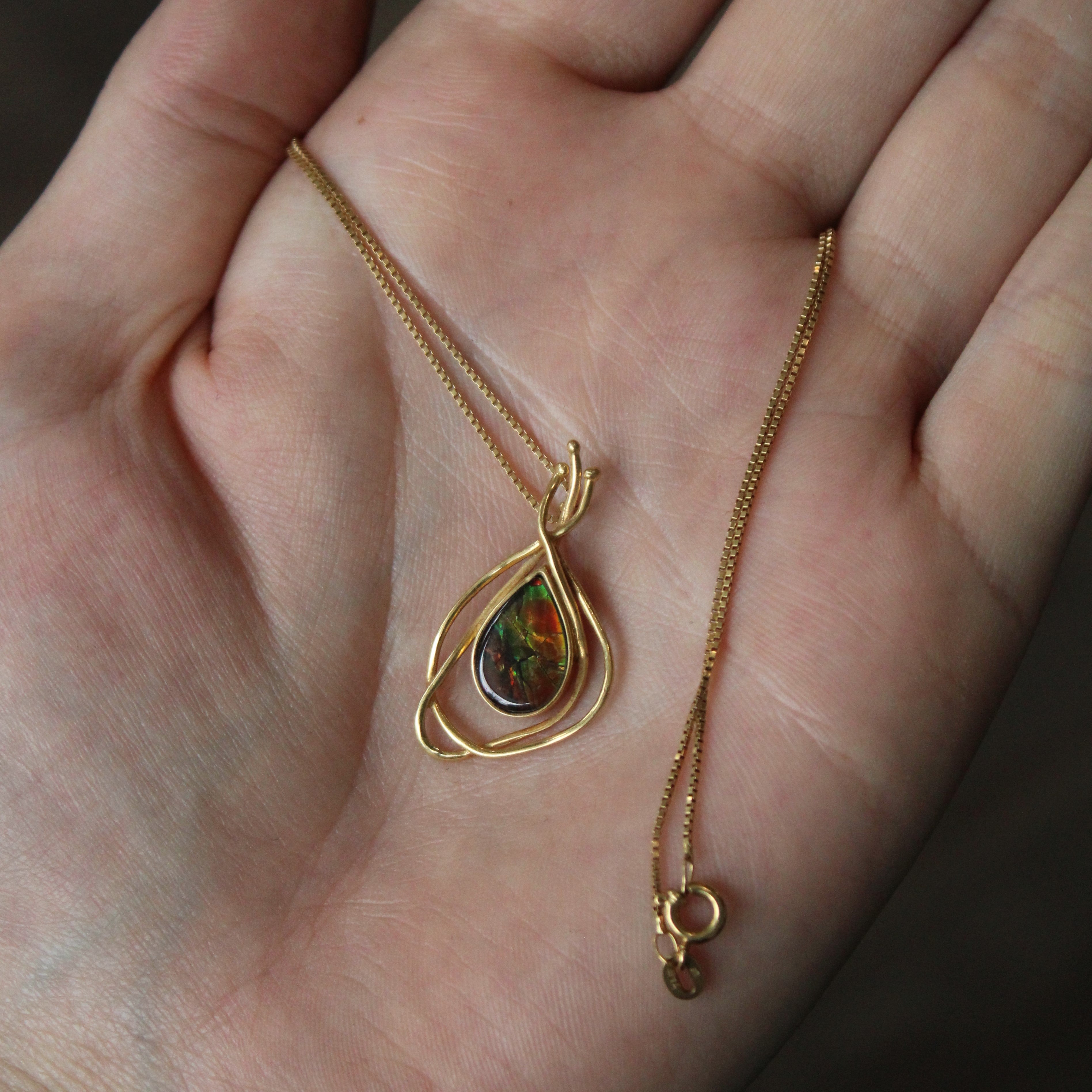 Abstract Ammolite Necklace | 1.00ct | 18" |