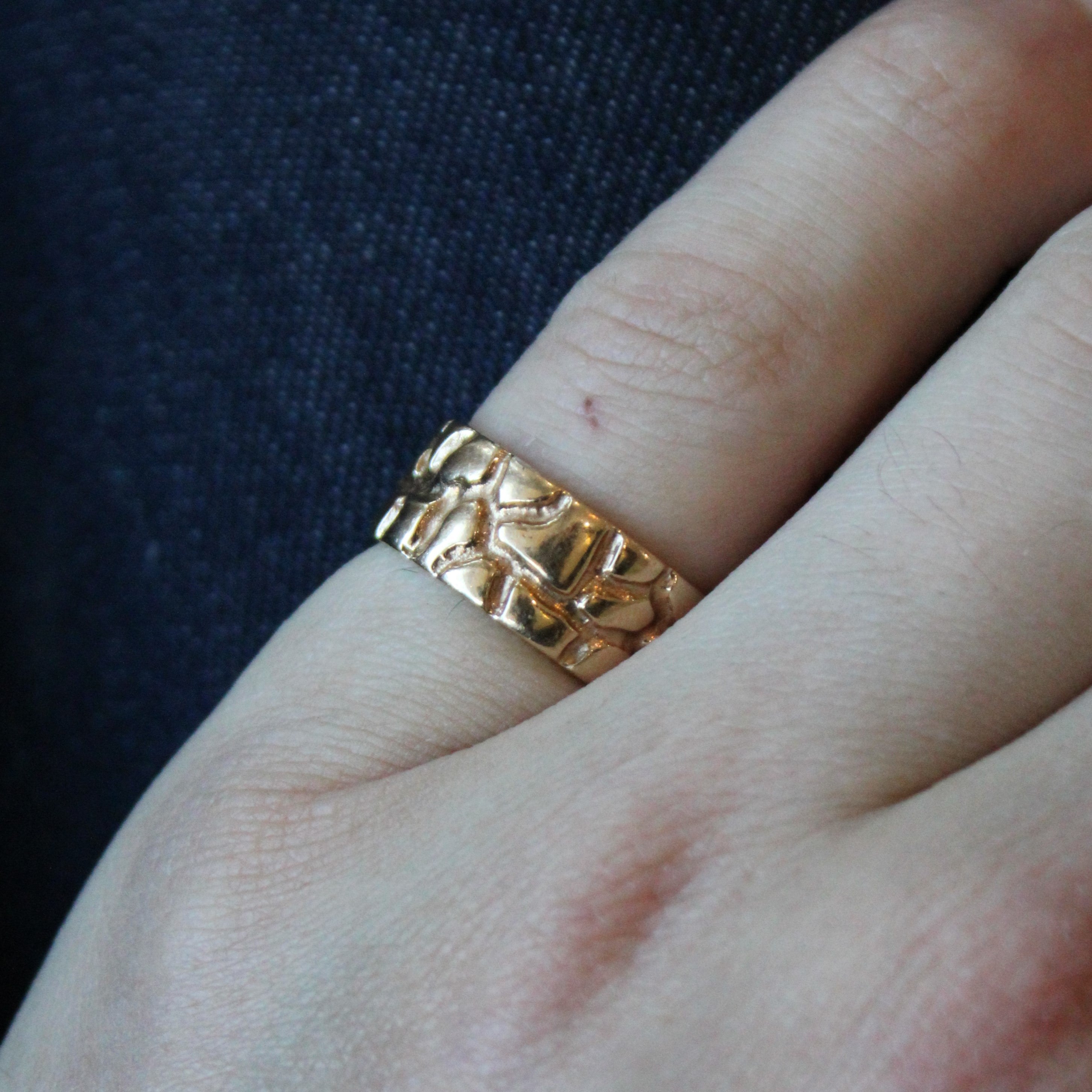 Textured Yellow Gold Band | SZ 5.75 |