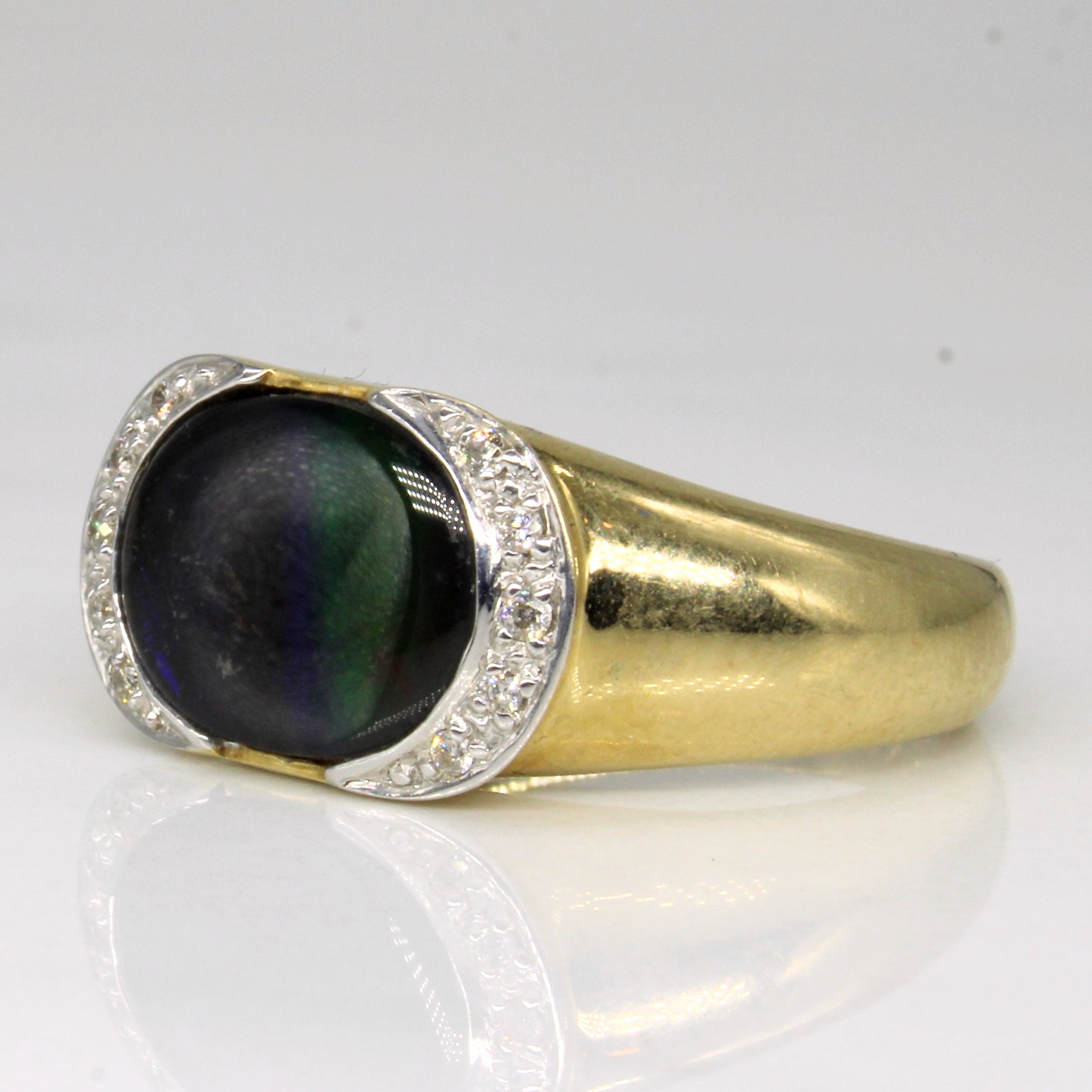 Oval Ammolite & Diamond Ring | 1.30ct, 0.05ctw | SZ 6.5 |