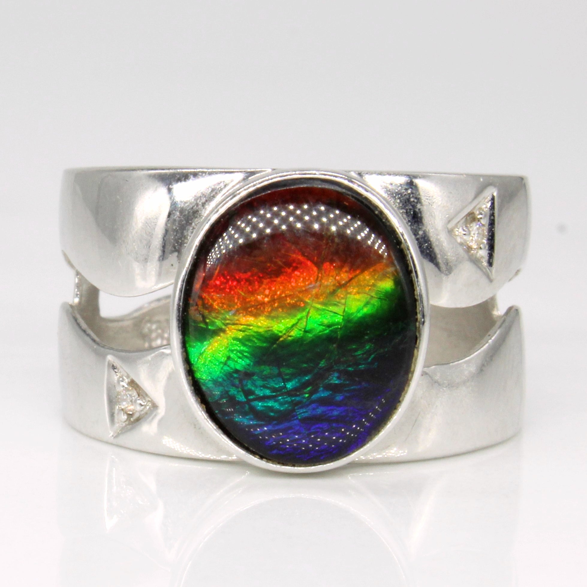Ammolite & Diamond Cocktail Ring | 2.17ct, 0.01ctw | SZ 6.75 |