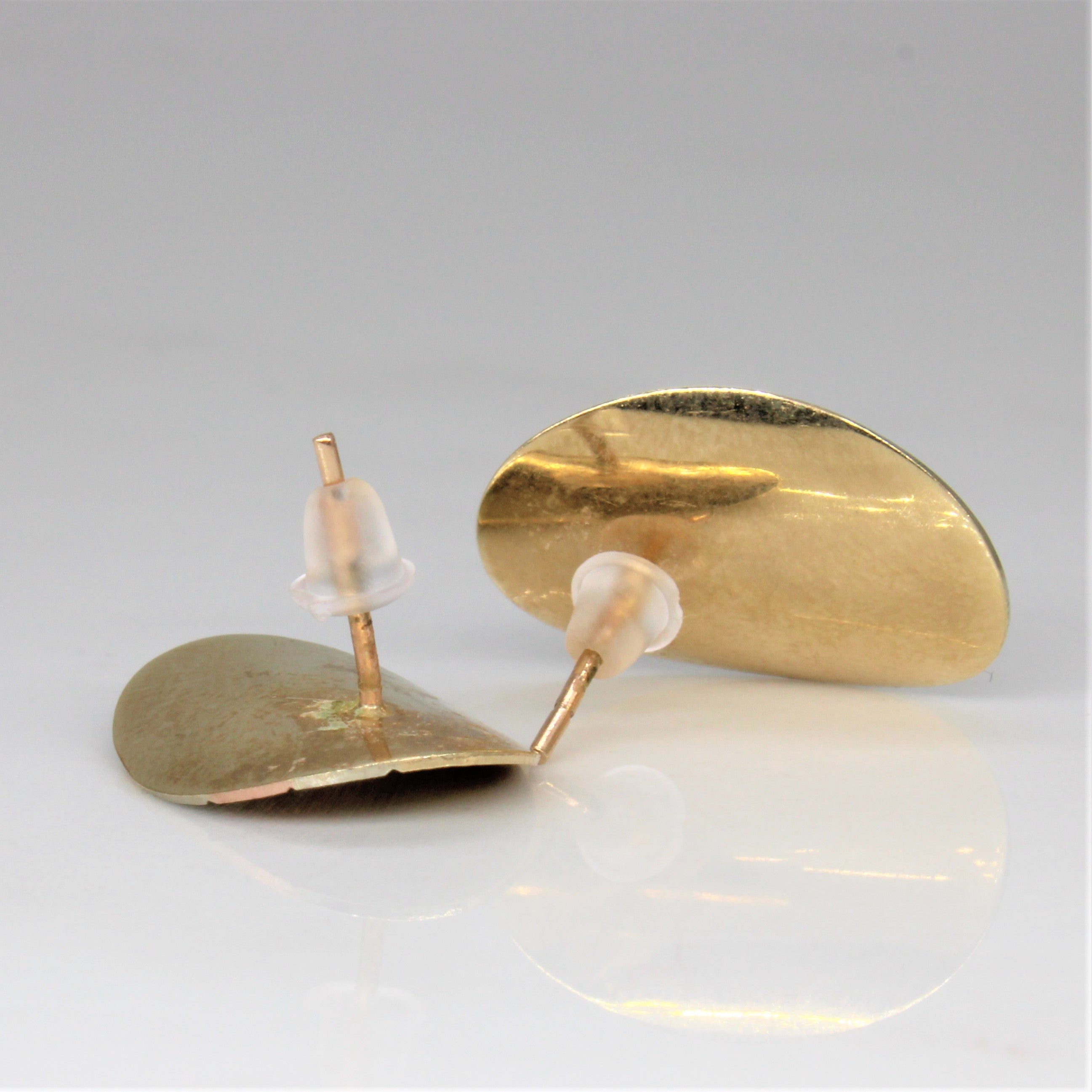 Oval Tri Tone Stud Earrings |