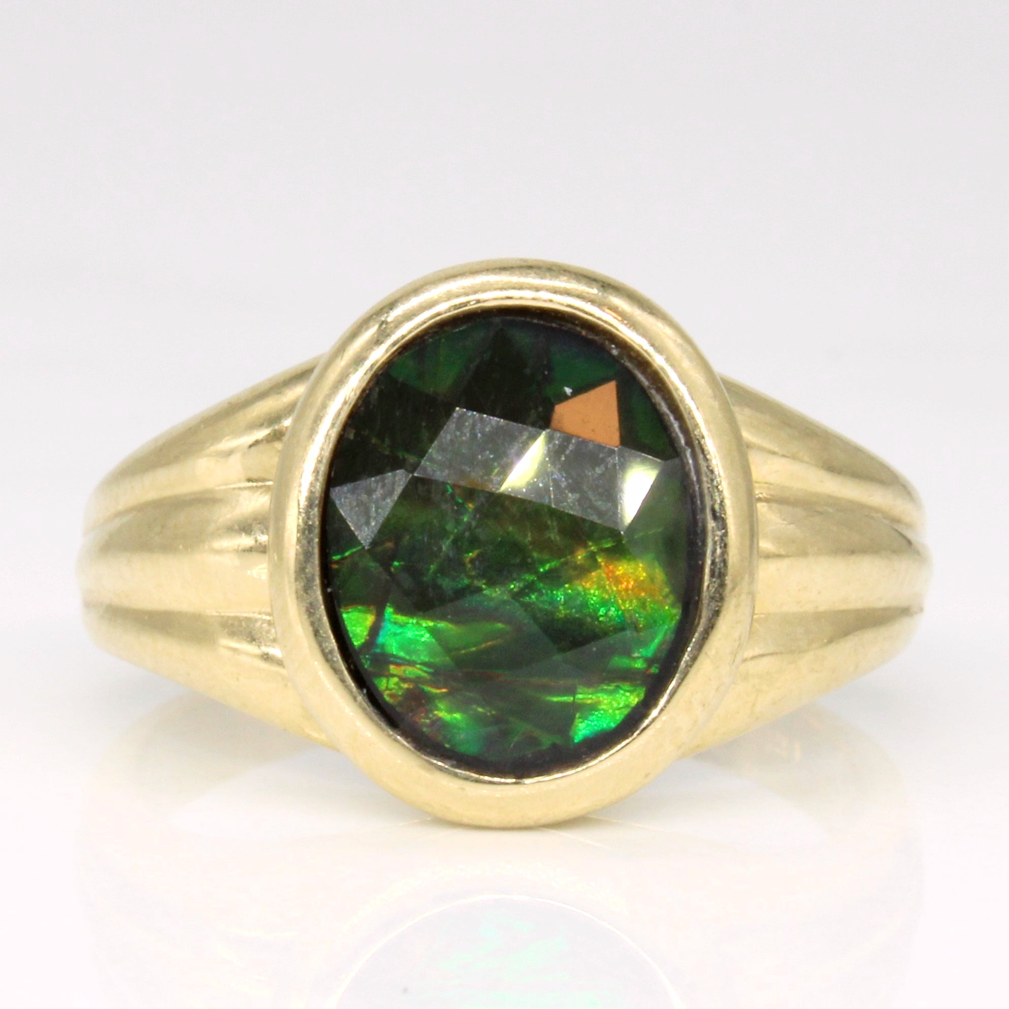 Solitaire Ammolite Cocktail Ring | 1.60ct | SZ 7 |