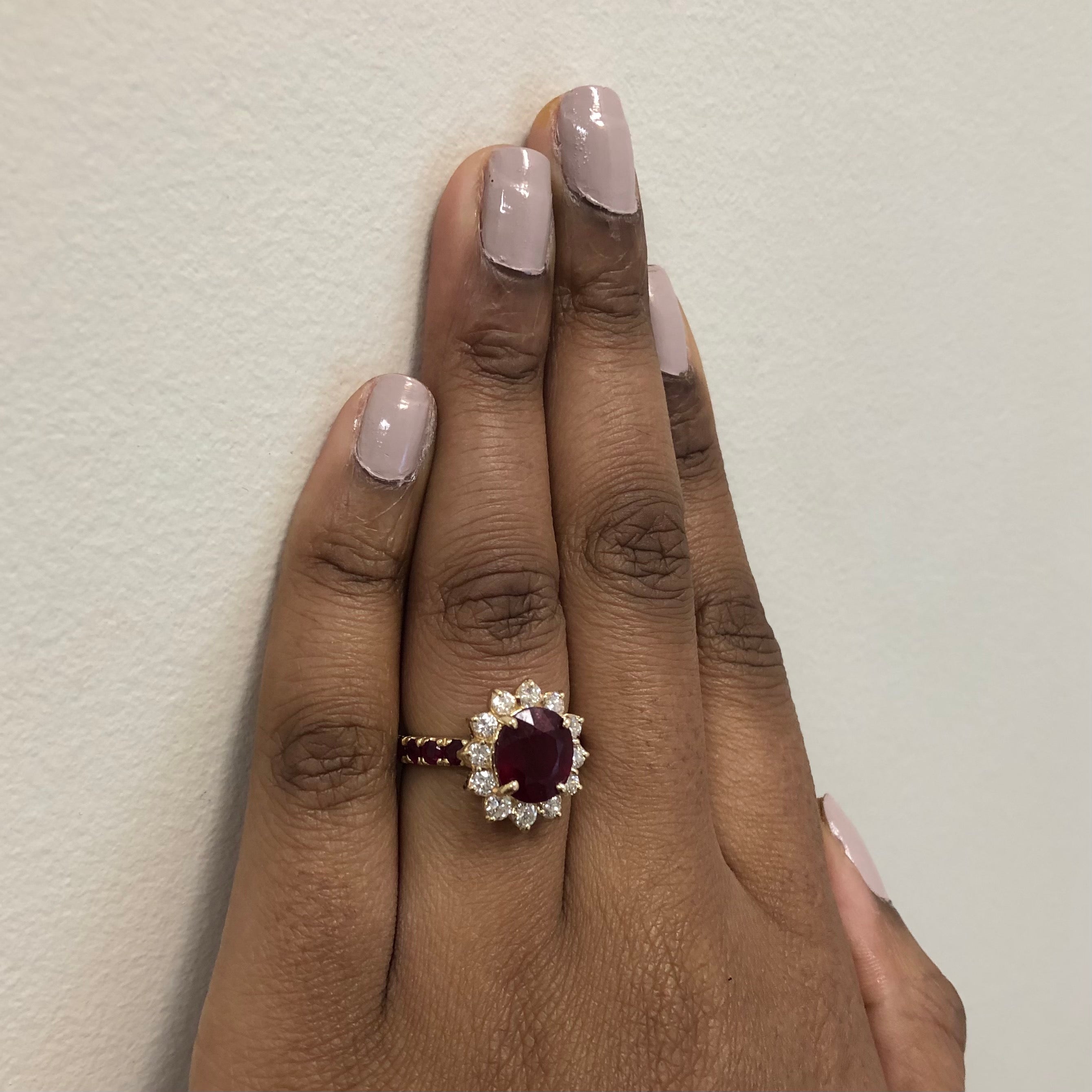 Ruby & Diamond Halo Engagement Ring | 1.08ctw, 5.80ctw | SZ 8.25 |