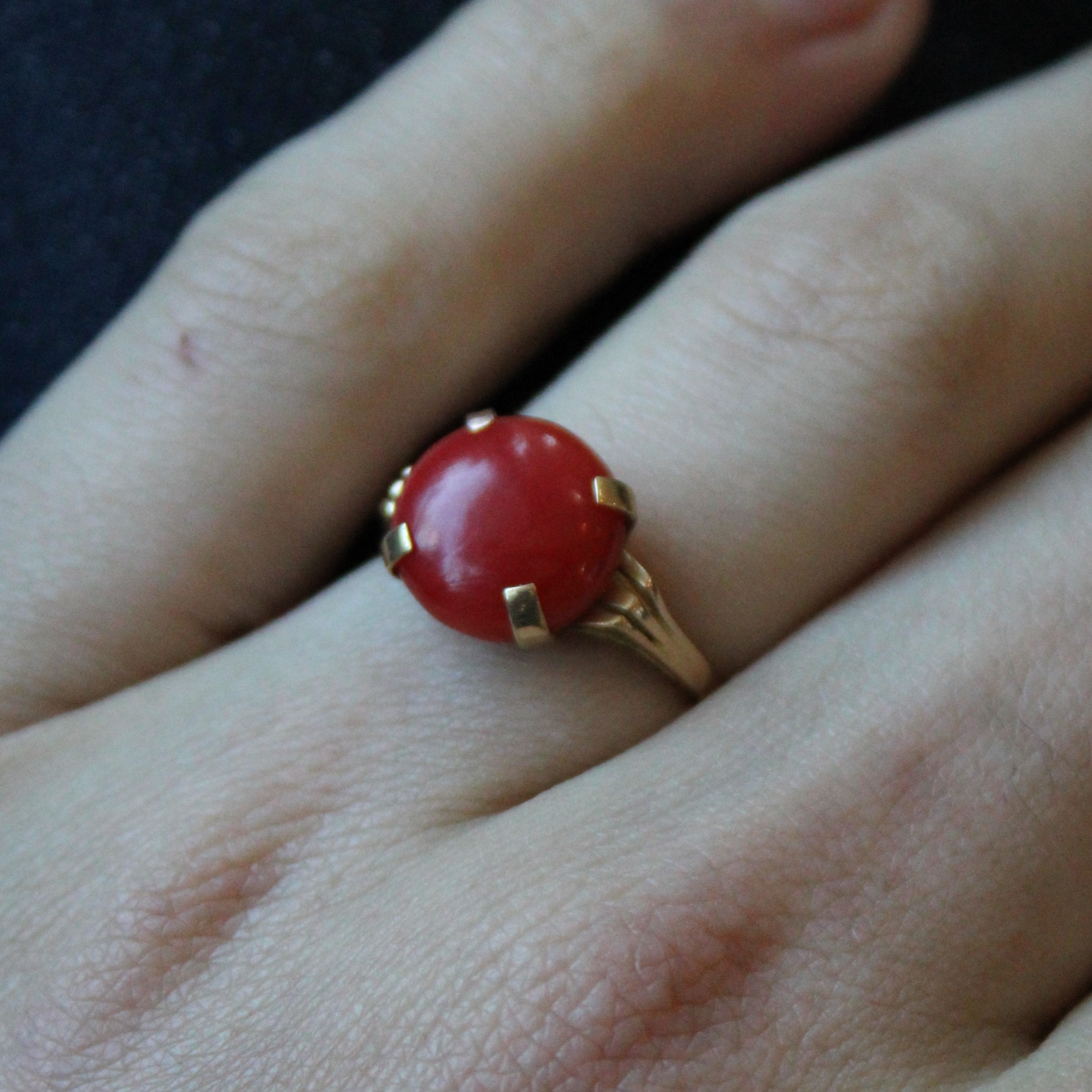 Coral Cocktail Ring | 6.40ct | SZ 8.5 |