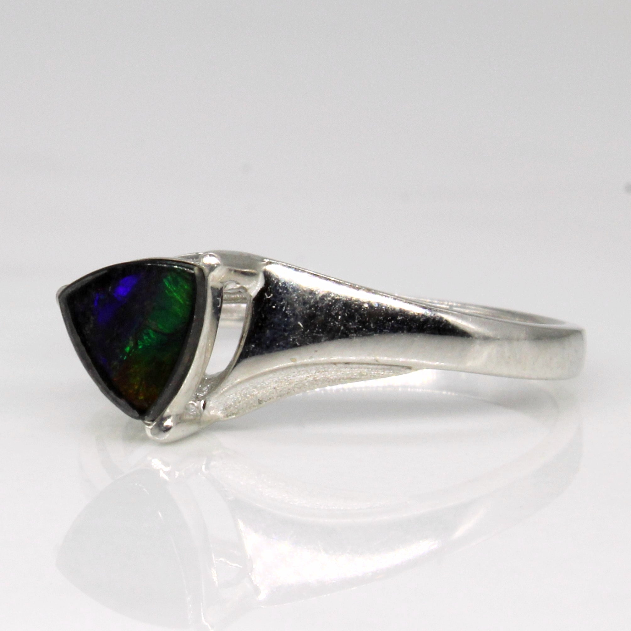 Triangular Ammolite Ring | 0.55ct | SZ 7 |