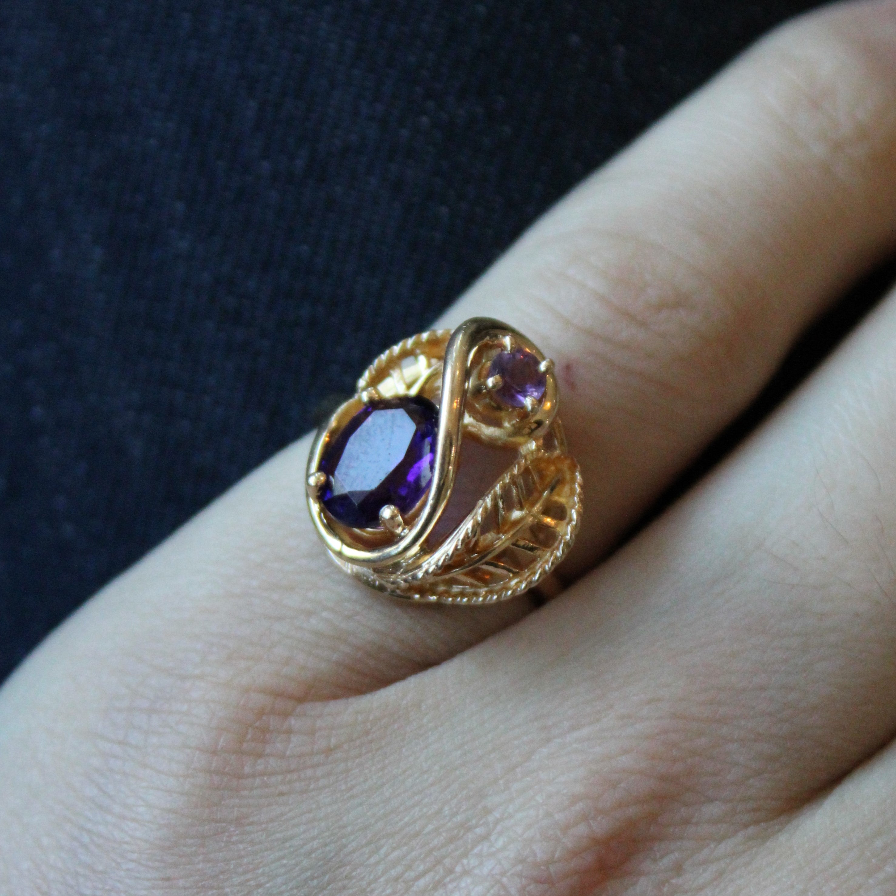 Abstract Amethyst Cocktail Ring | 1.47ctw | SZ 6 |