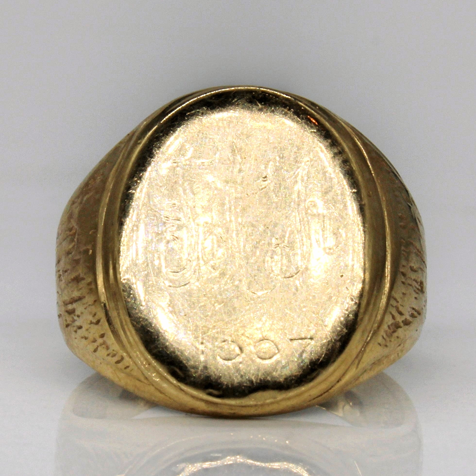 Bague chevalière en or jaune 10 carats | Taille 5,5 |
