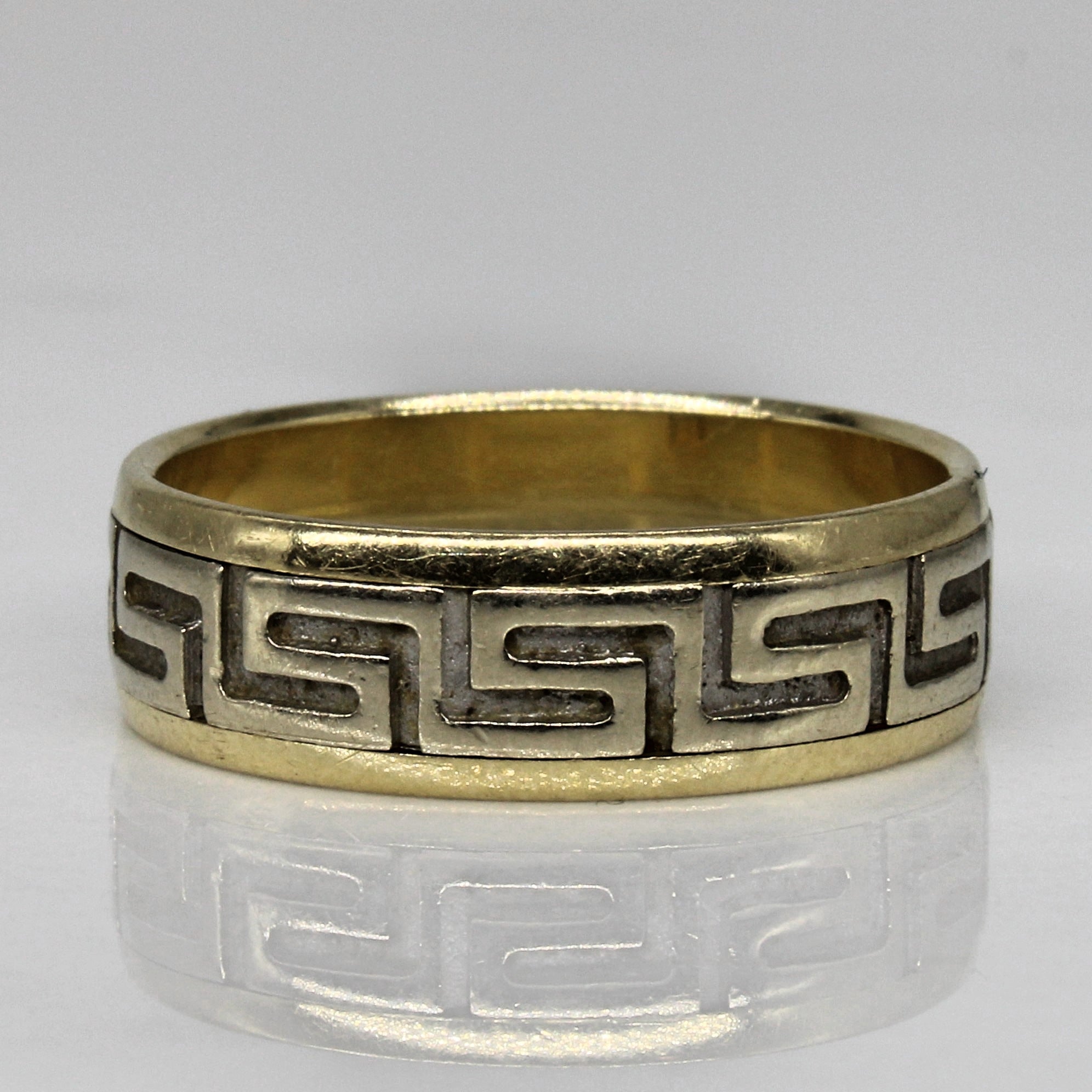 Patterned Two Tone Gold Band | SZ 8.5 |