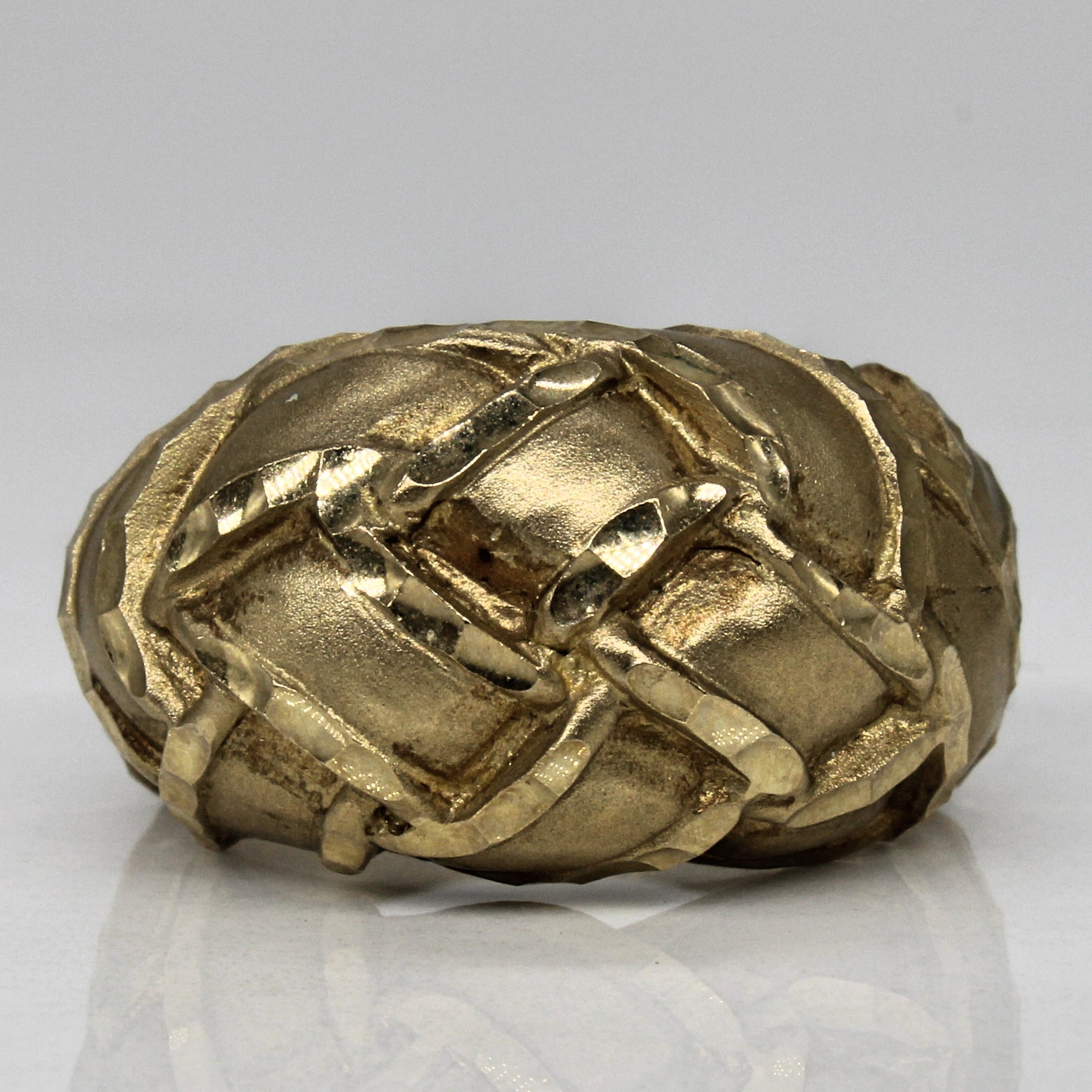 Braided Yellow Gold Croissant Ring | SZ 6 |