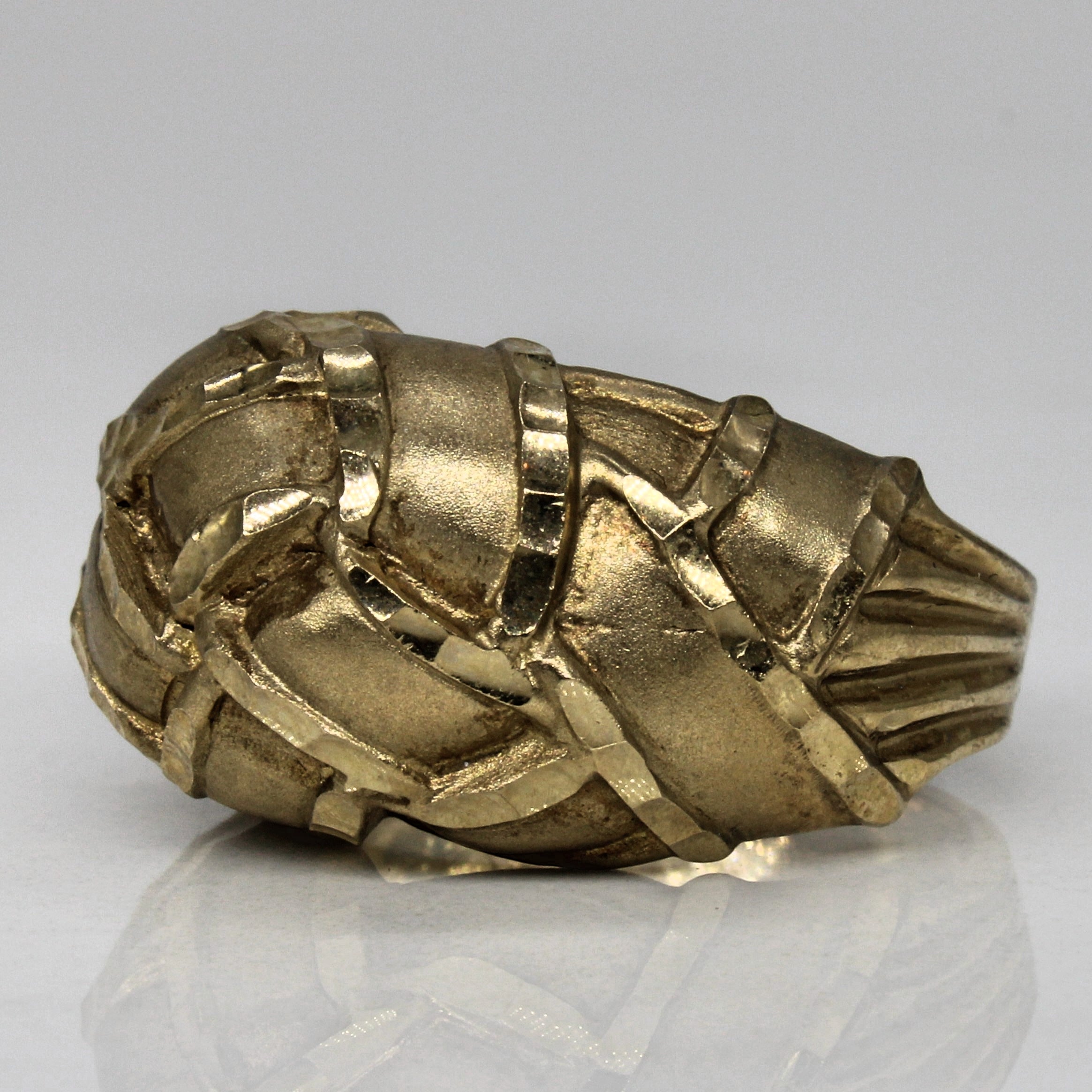 Braided Yellow Gold Croissant Ring | SZ 6 |