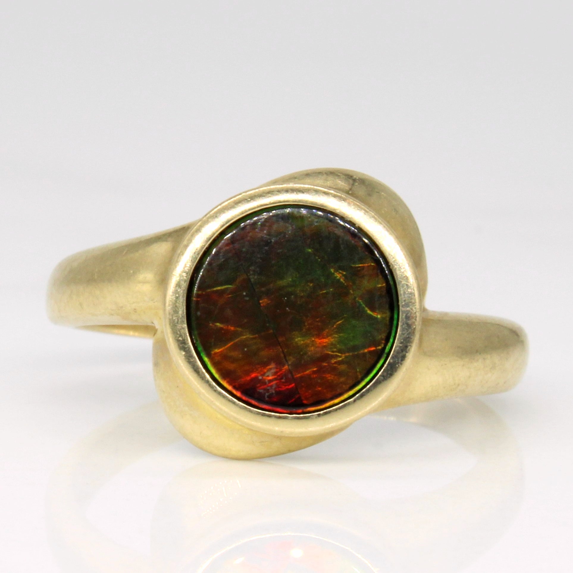 Bypass Ammolite Ring | 0.95ct | SZ 7 |