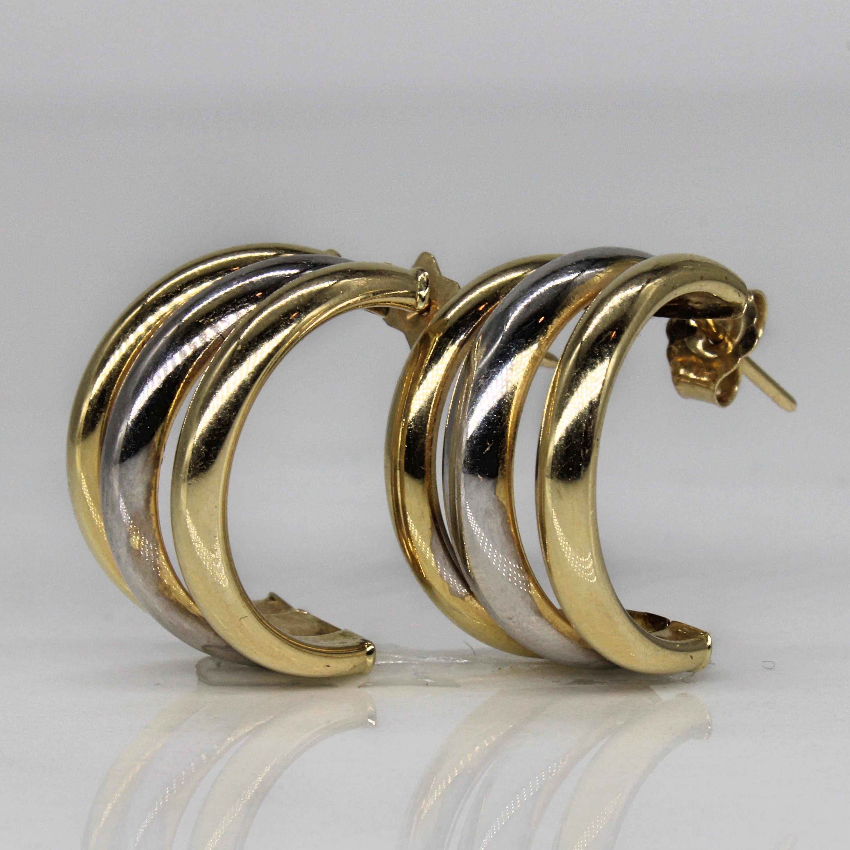 Two Tone Half Hoop Earrings |